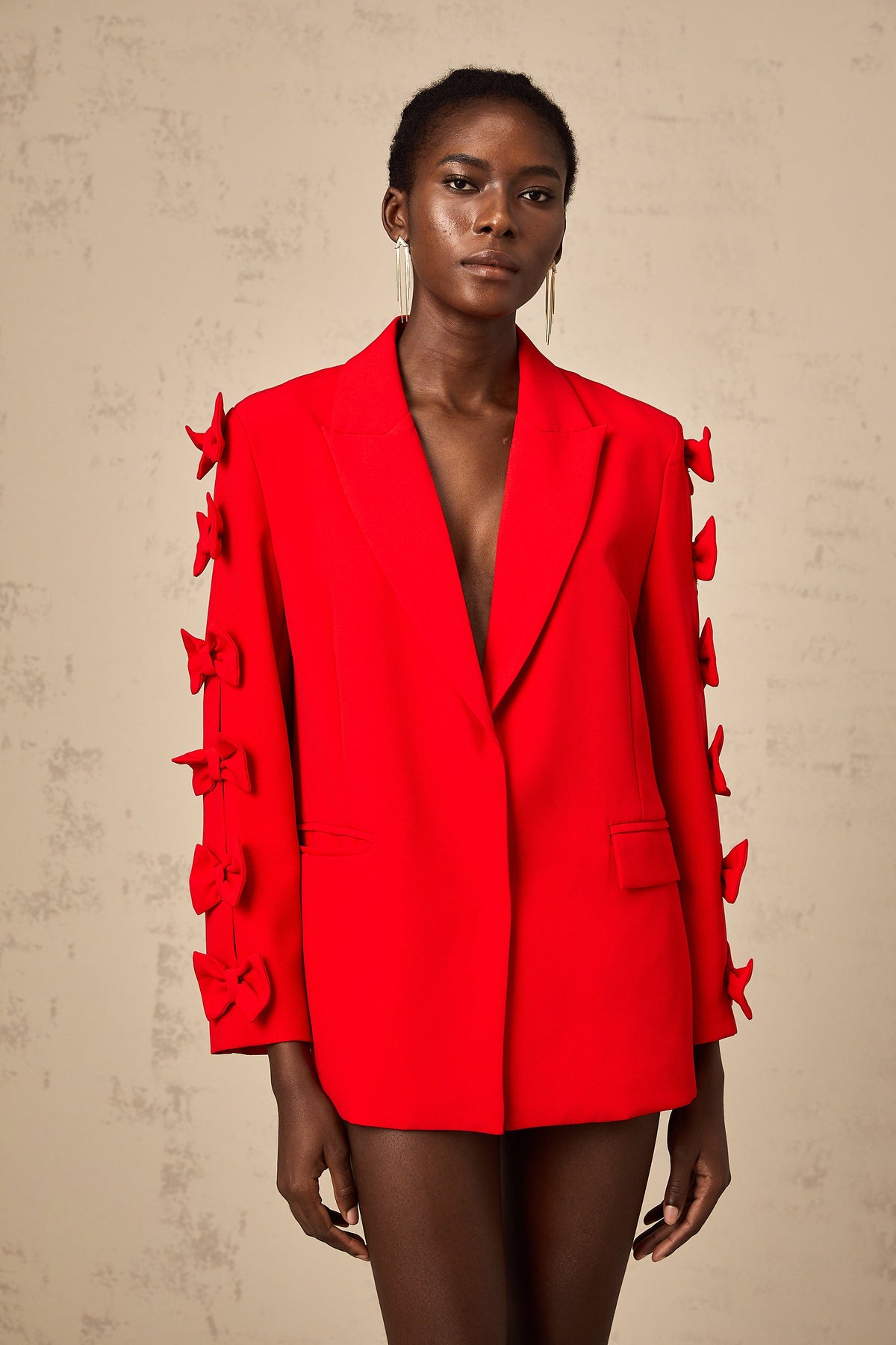 Bella red bowknot cut-out blazer (Final Sale-US Only)