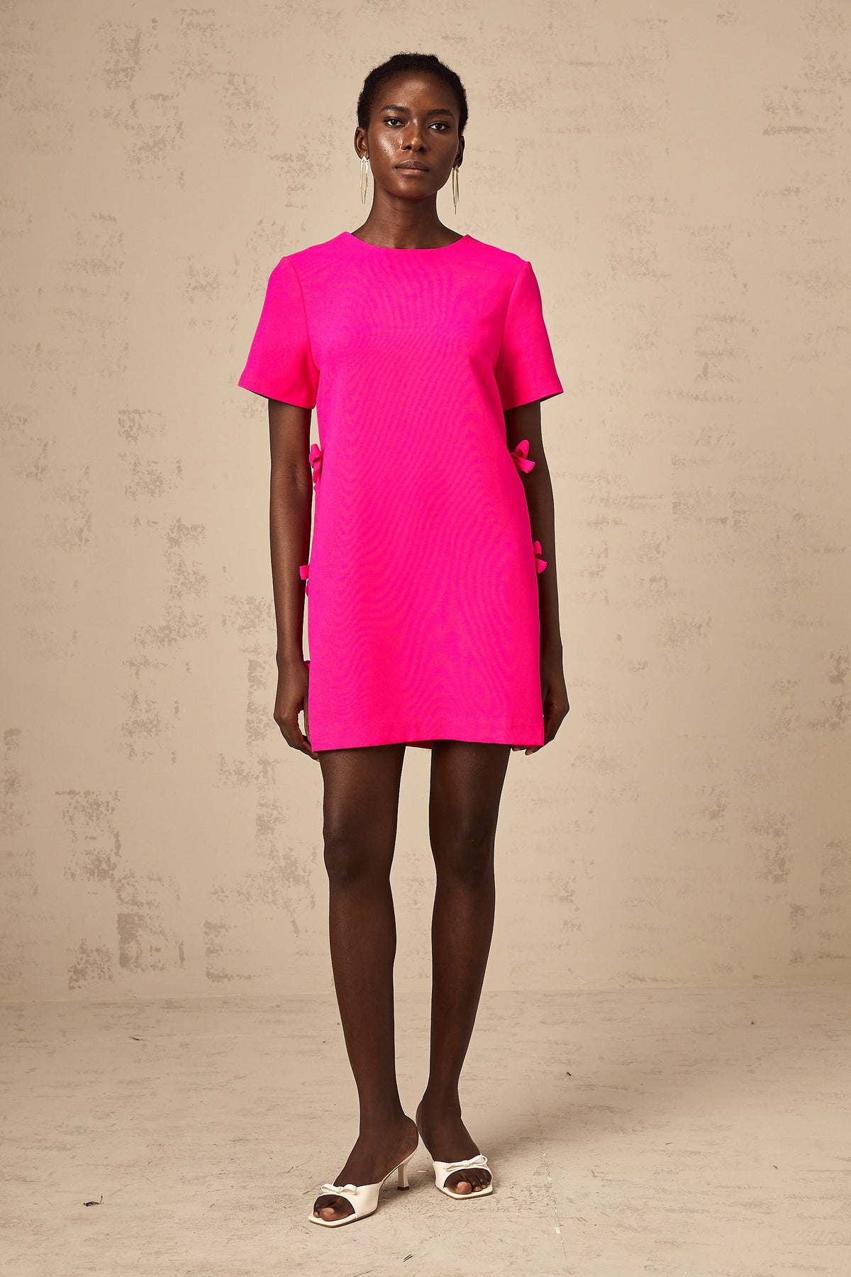 Chanelle pink bow-detail mini dress (Final Sale-US Only)
