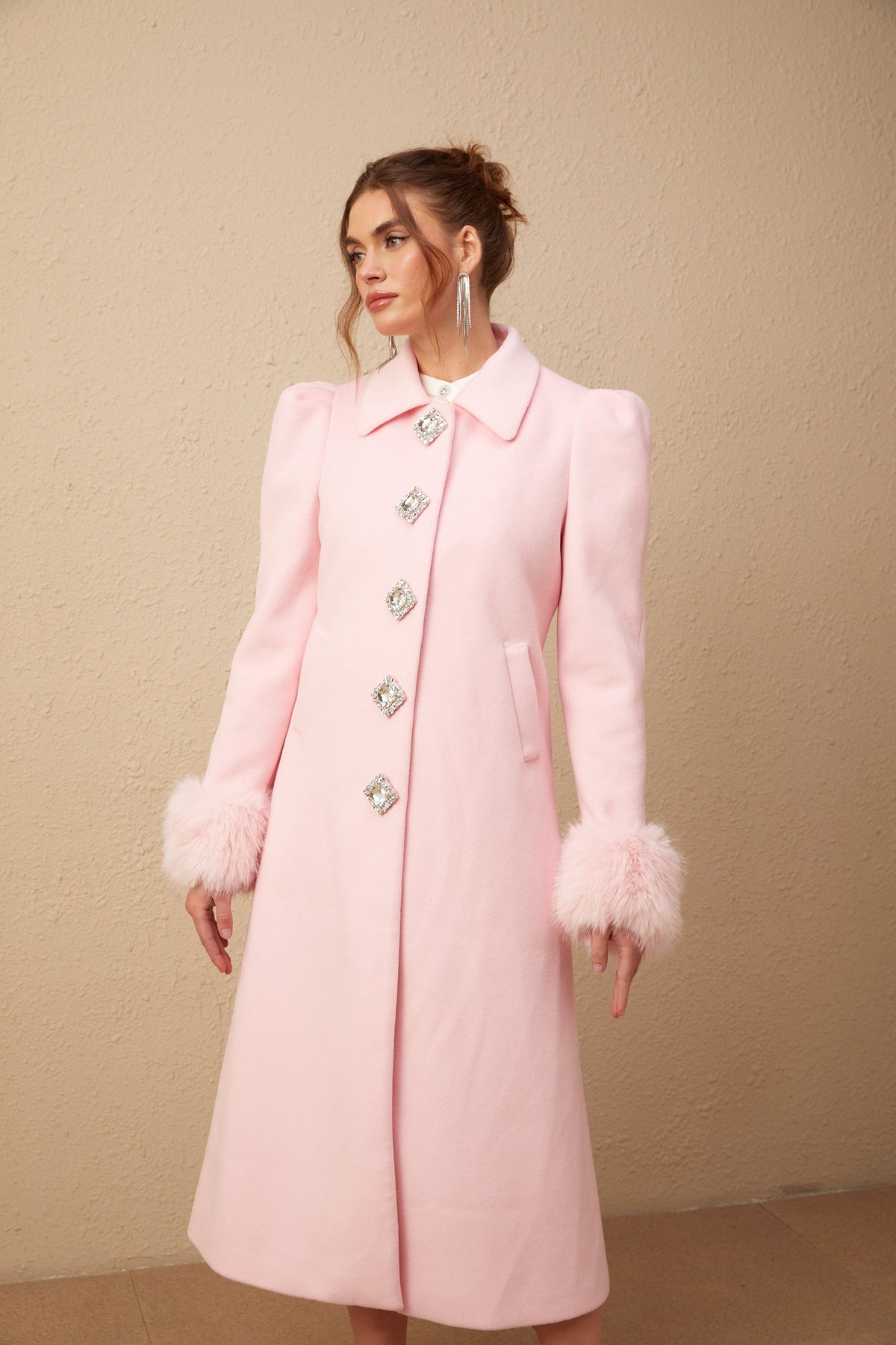 Louisette pink faux-fur overcoat (Final Sale-US Only)