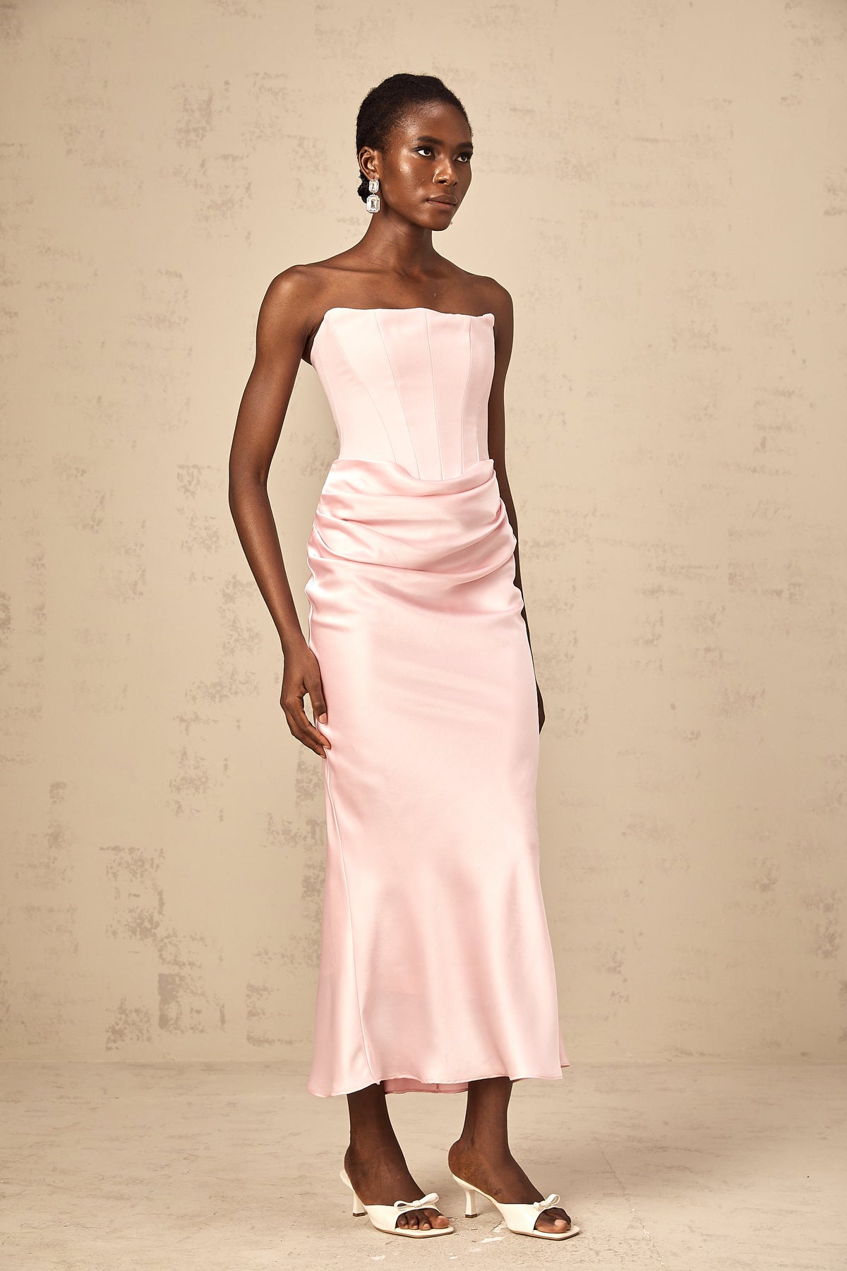 Aurore Pink Off-Shoulder Maxi Dress（Final Sale）