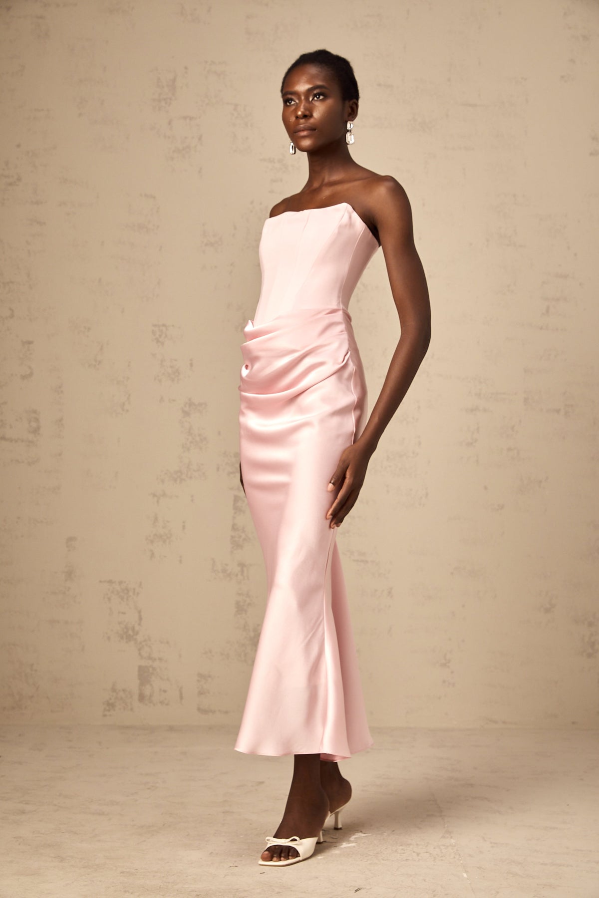 Aurore Pink Off-Shoulder Maxi Dress（Final Sale）