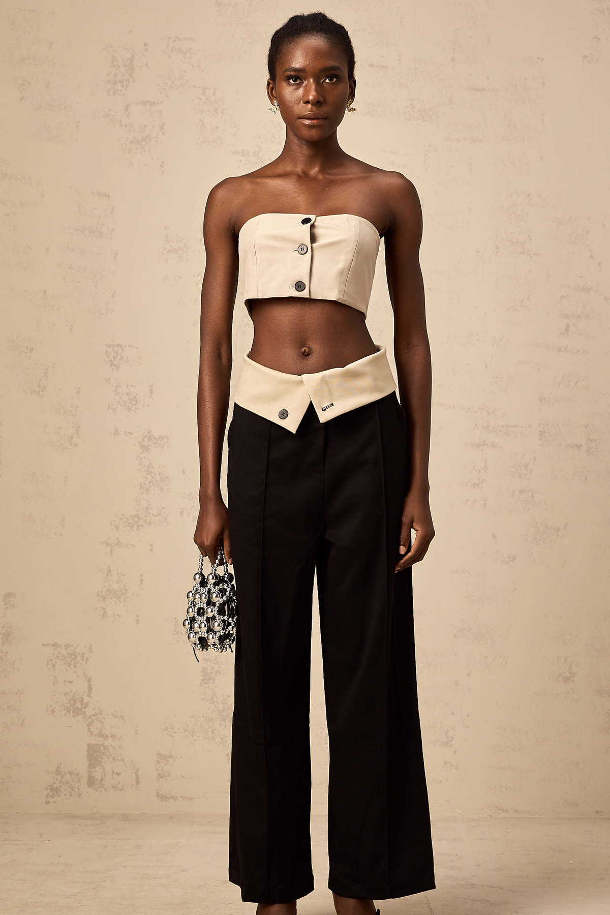 Naomi crop top & trousers matching set