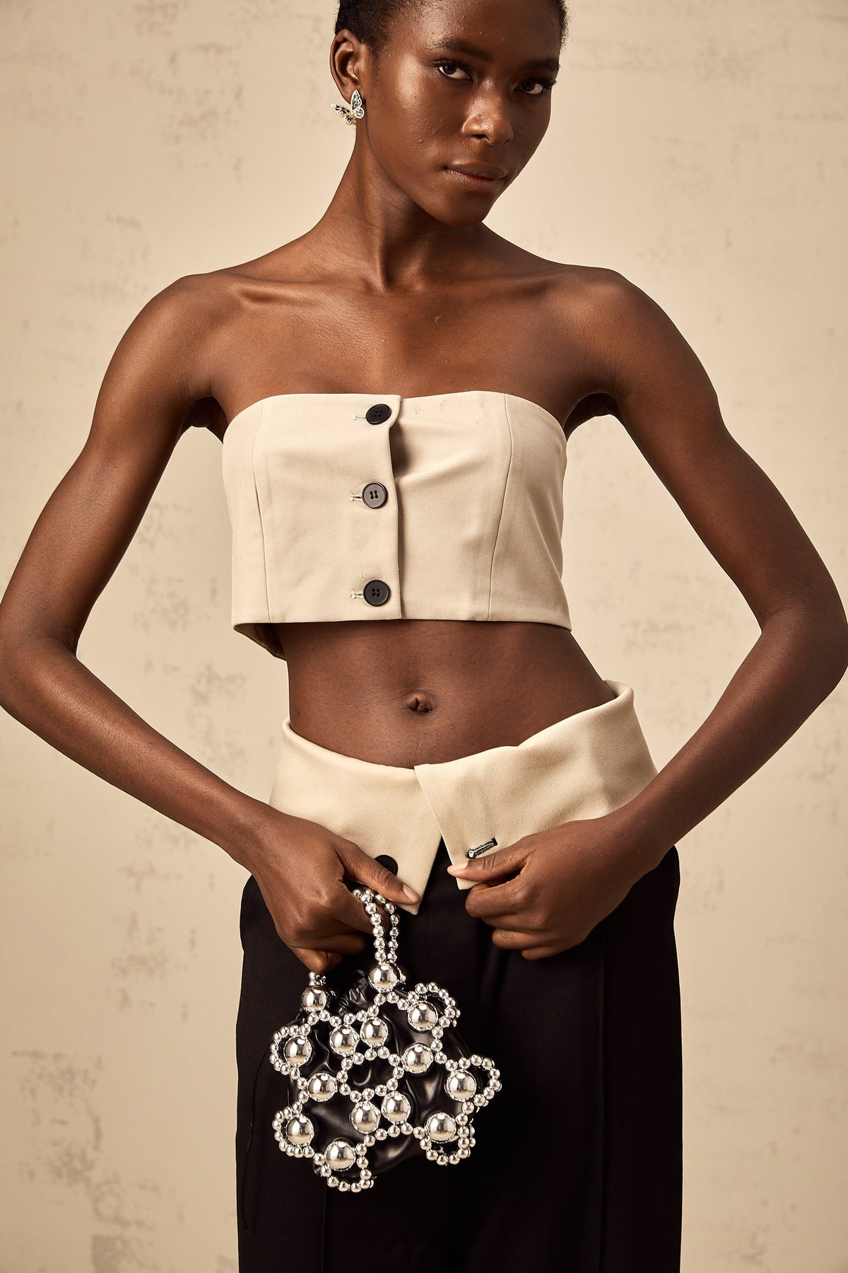Naomi crop top & trousers matching set