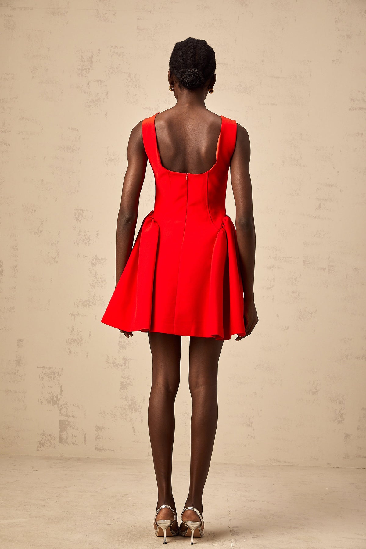 Yulia red sleeveless flared mini dress (Final Sale-US Only)