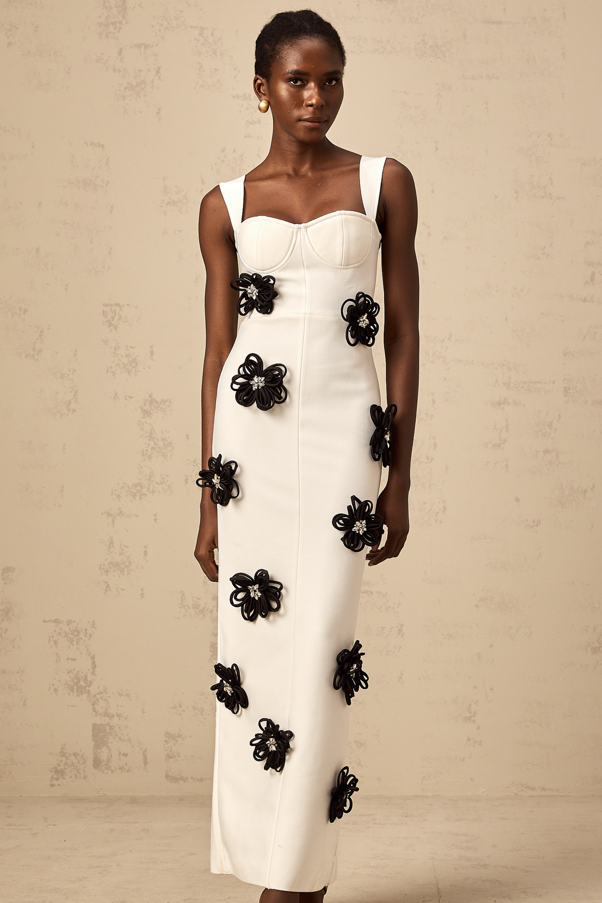 Olivia white floral-appliqué bandage maxi dress (Final Sale-US Only)
