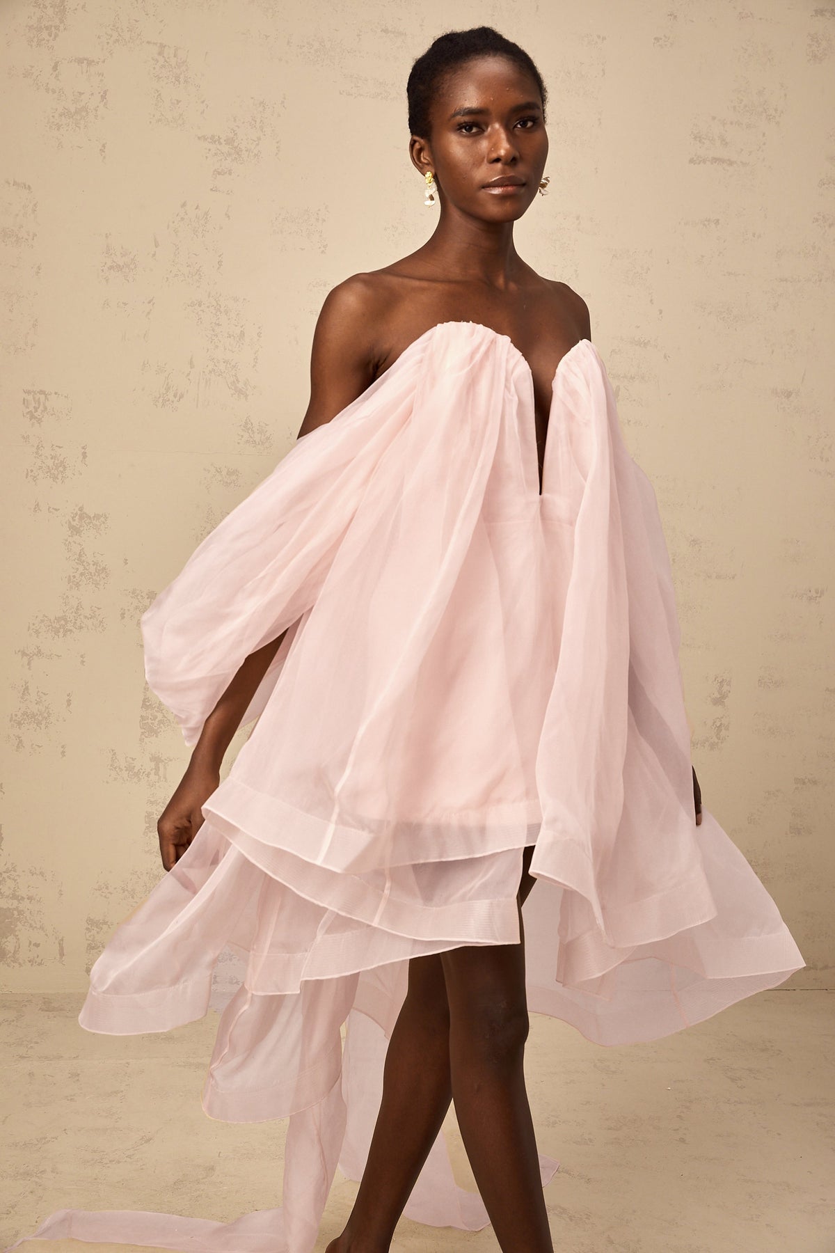 Élodie bow-detail voluminous mini dress
