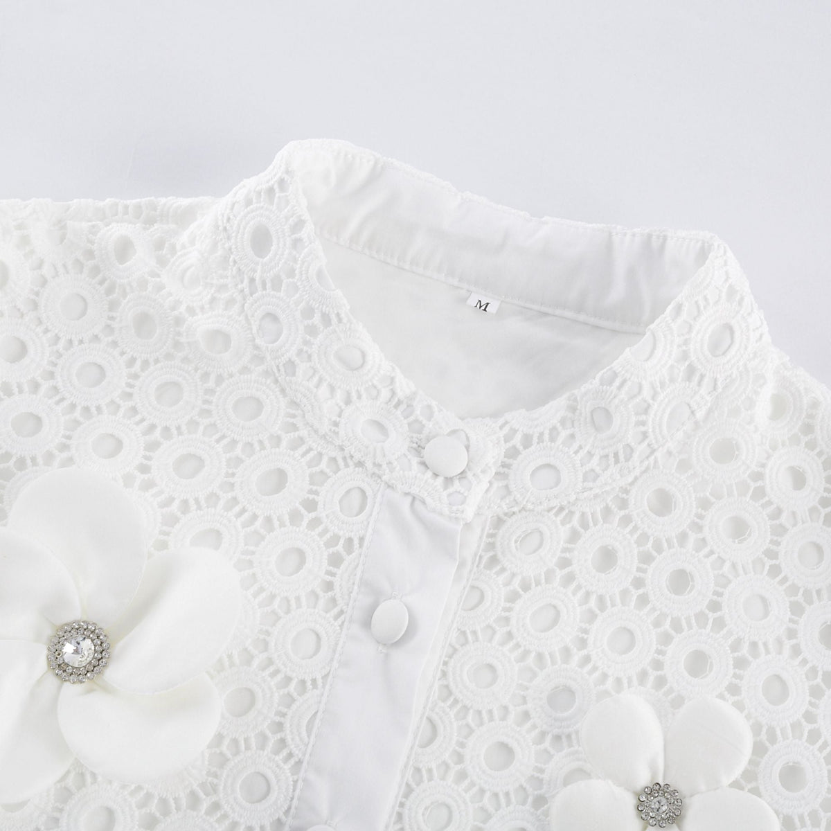 Calla faux-flower cut-out blouse & shorts matching set (Final Sale-US Only)