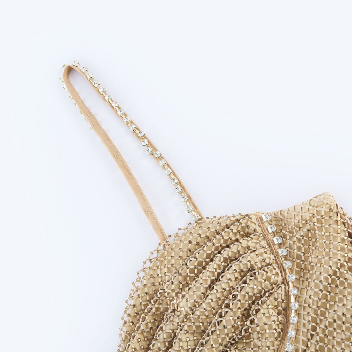 Delphine crystal-embellished gold midi dress