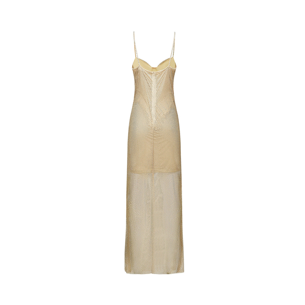 Delphine crystal-embellished gold midi dress