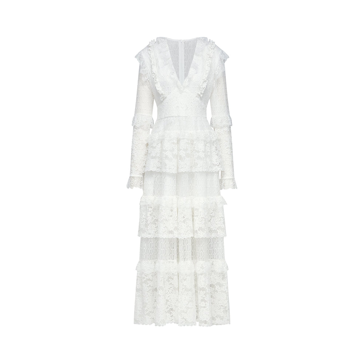 Aimée layered cut-out lace embroidered midi dress (Final Sale-US Only)