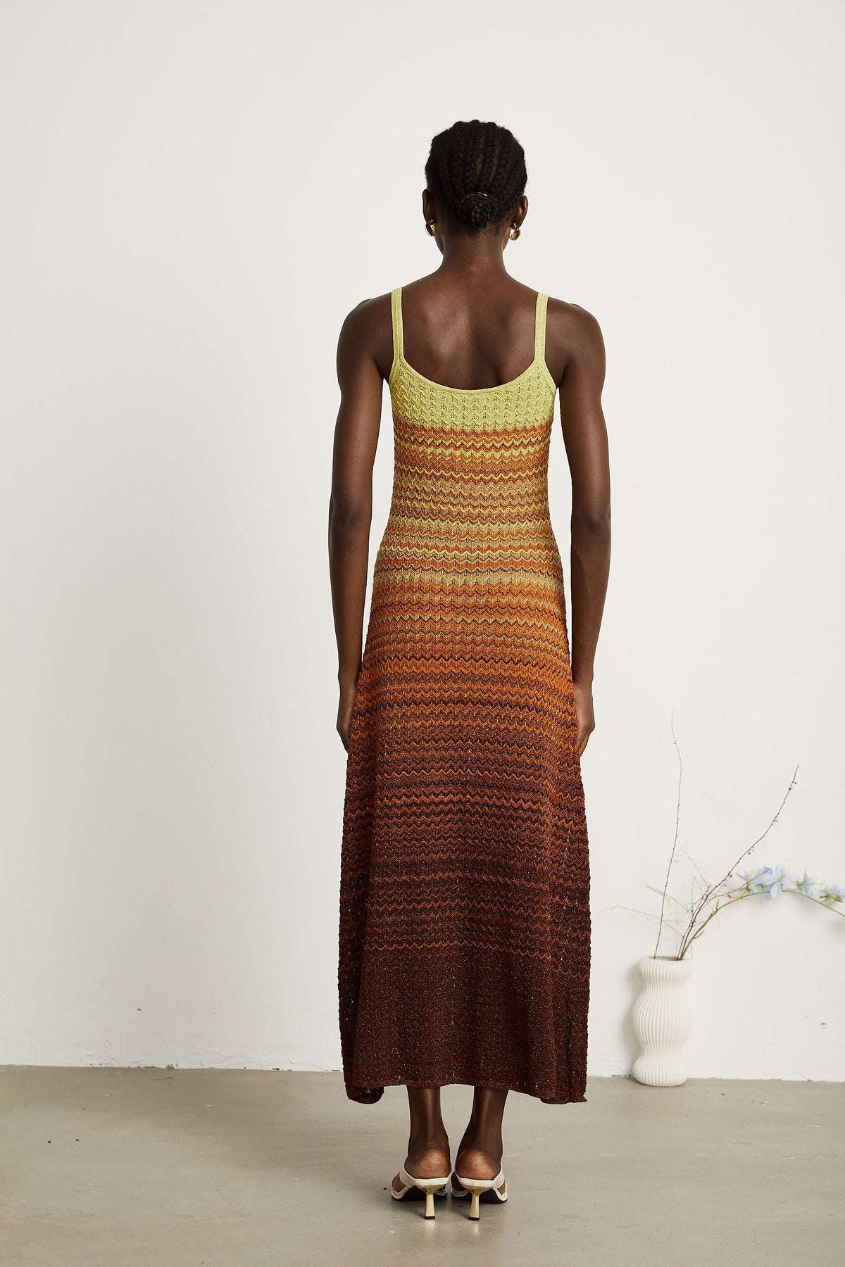 Delphine gradient knitted midi dress