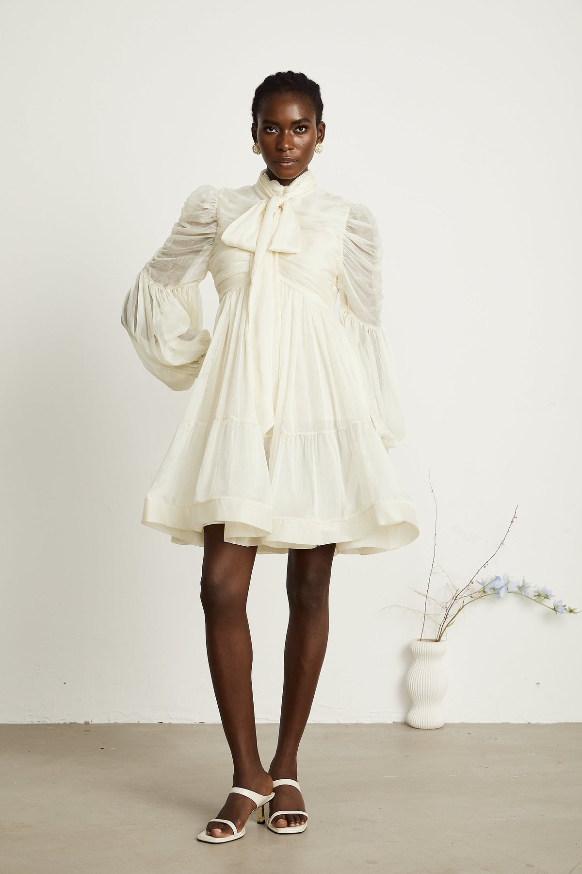 Thibaulte tuck-detail pleated tulle mini dress (Final Sale-US Only)