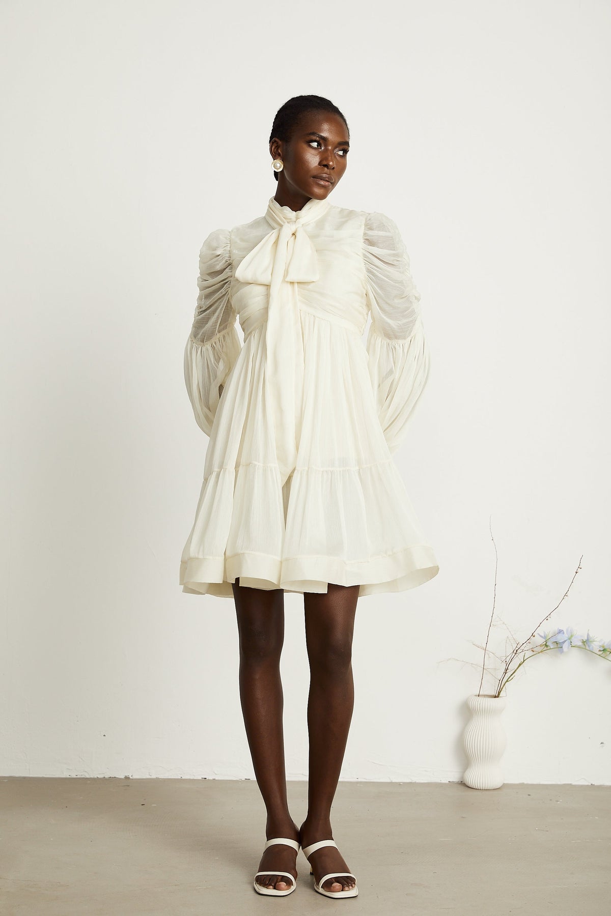 Thibaulte tuck-detail pleated tulle mini dress (Final Sale-US Only)