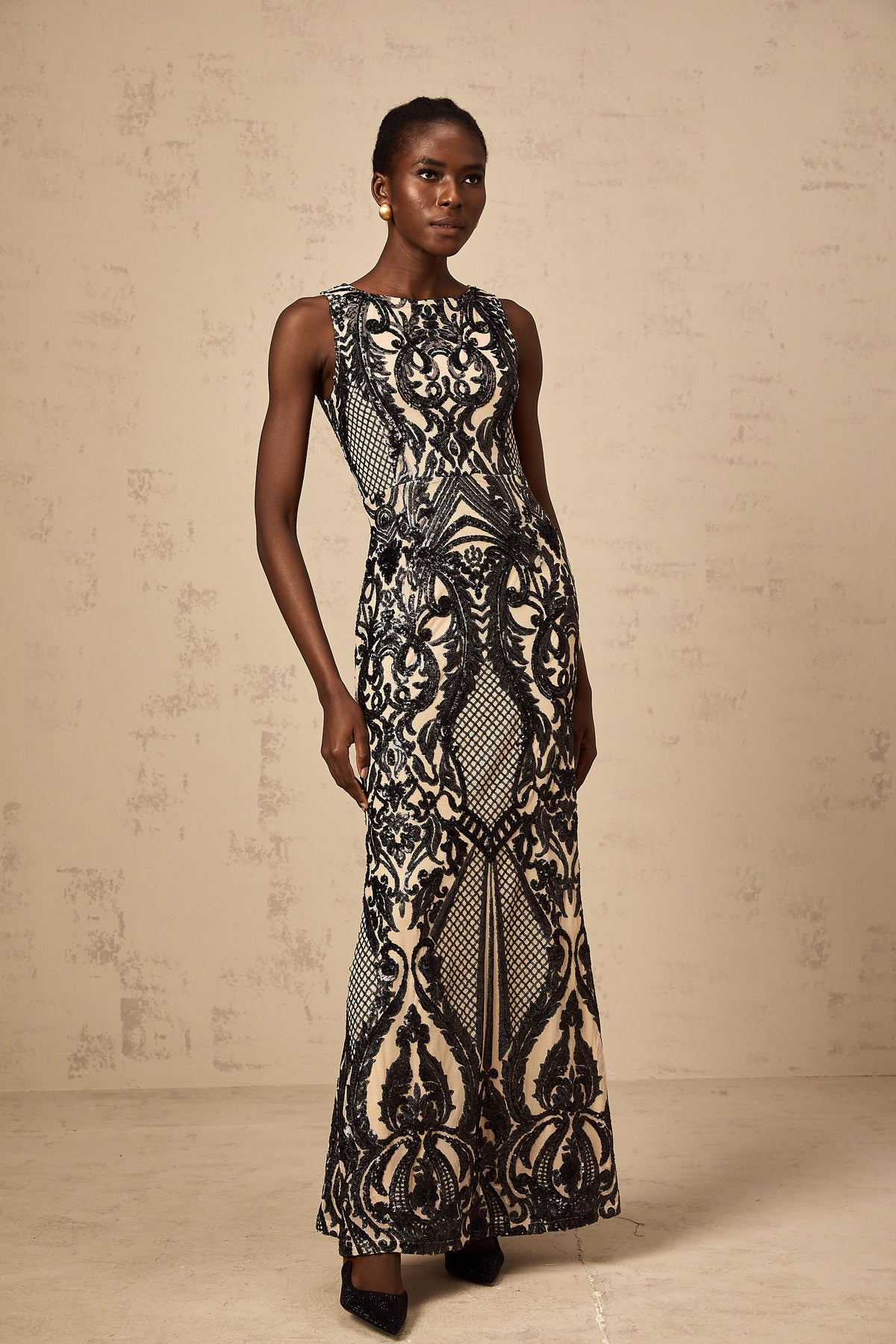 Annie sequin-embellished mesh maxi dress (Final Sale-US Only)