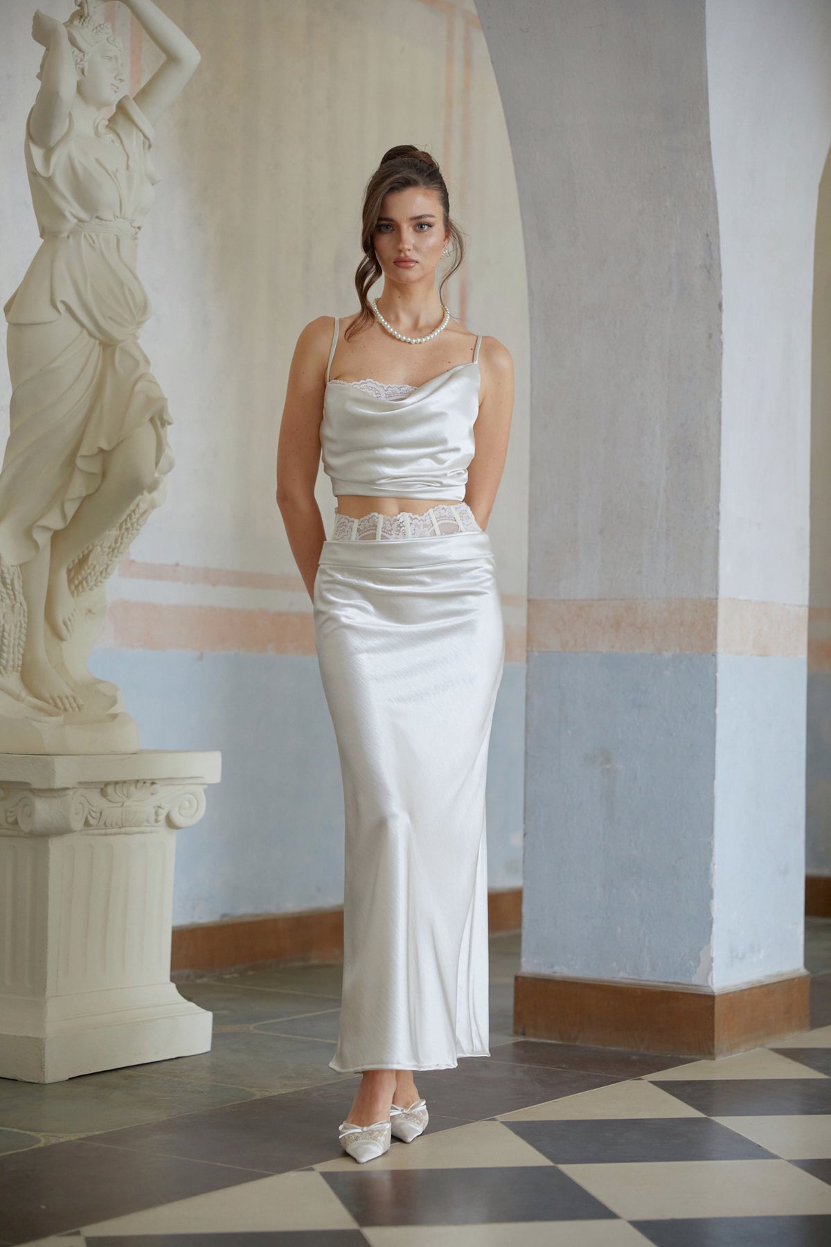 Eeva White Floral Lace Panel Crop Top (Final Sale)