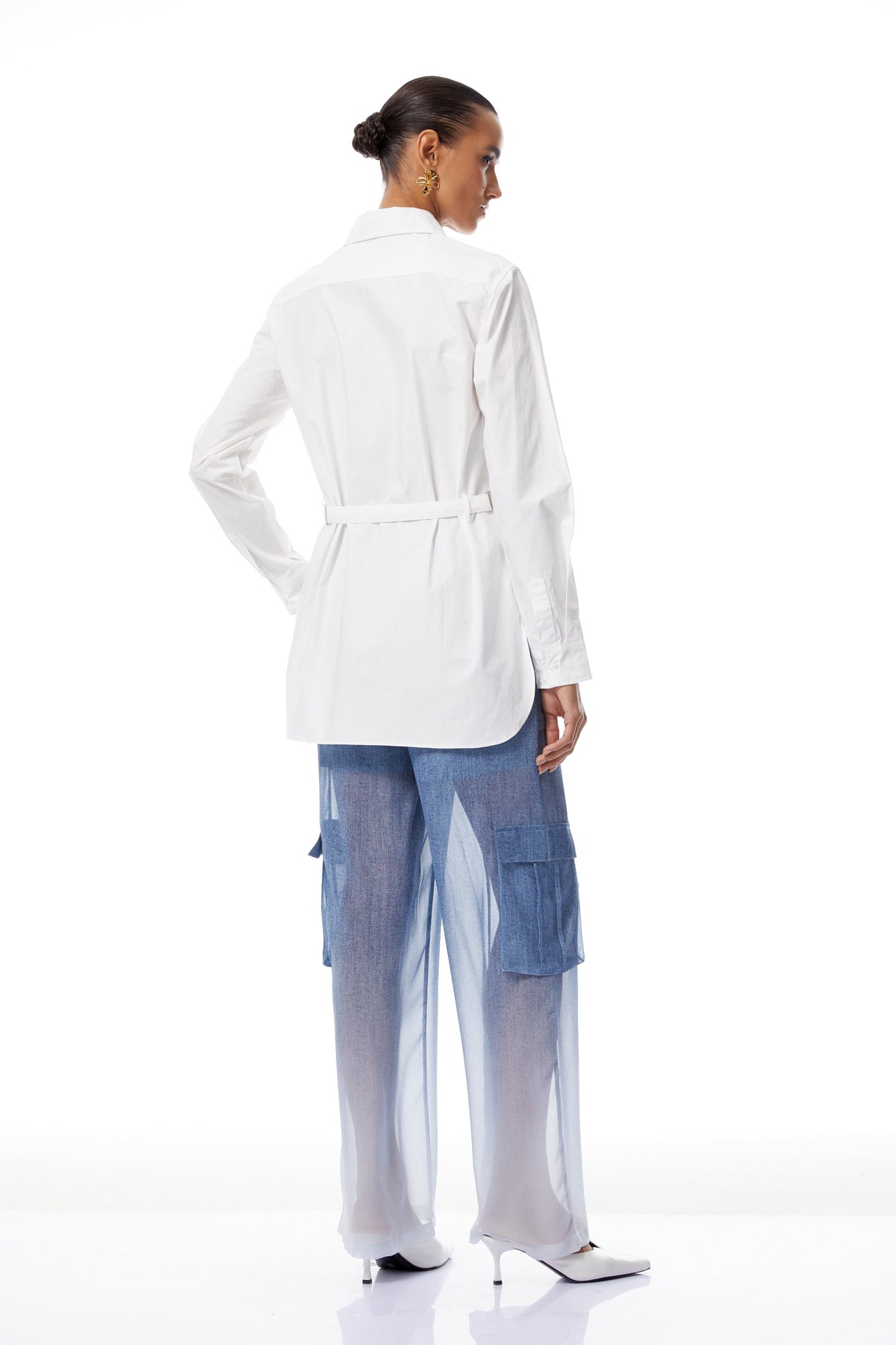 Halsey White Cut Out Asymmetrical Shirt