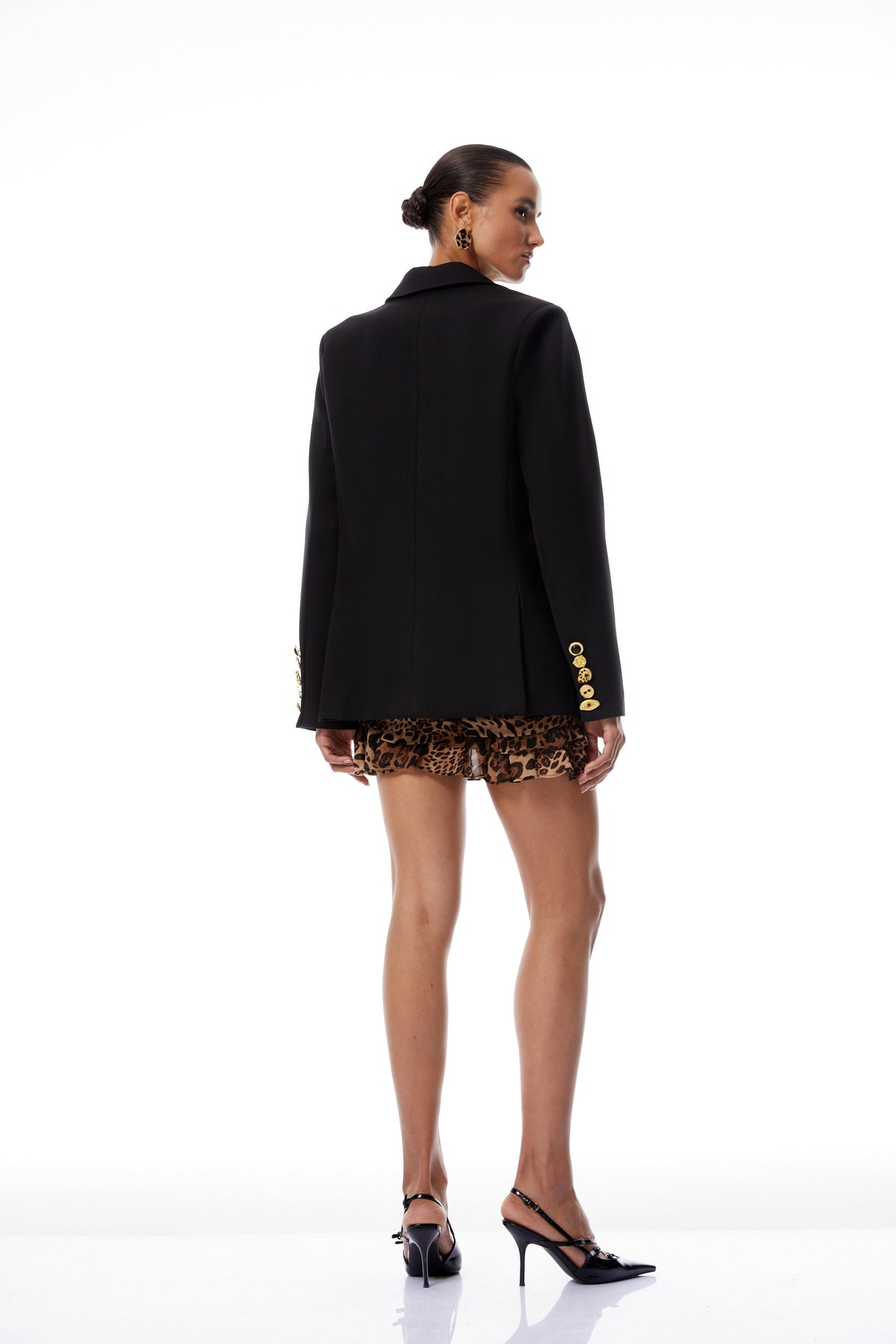 Zita Black Single-Breasted Oversized Blazer