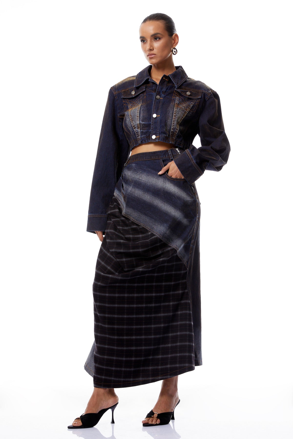Winslow Indigo Blue Faded Denim Jacket & Skirt Set