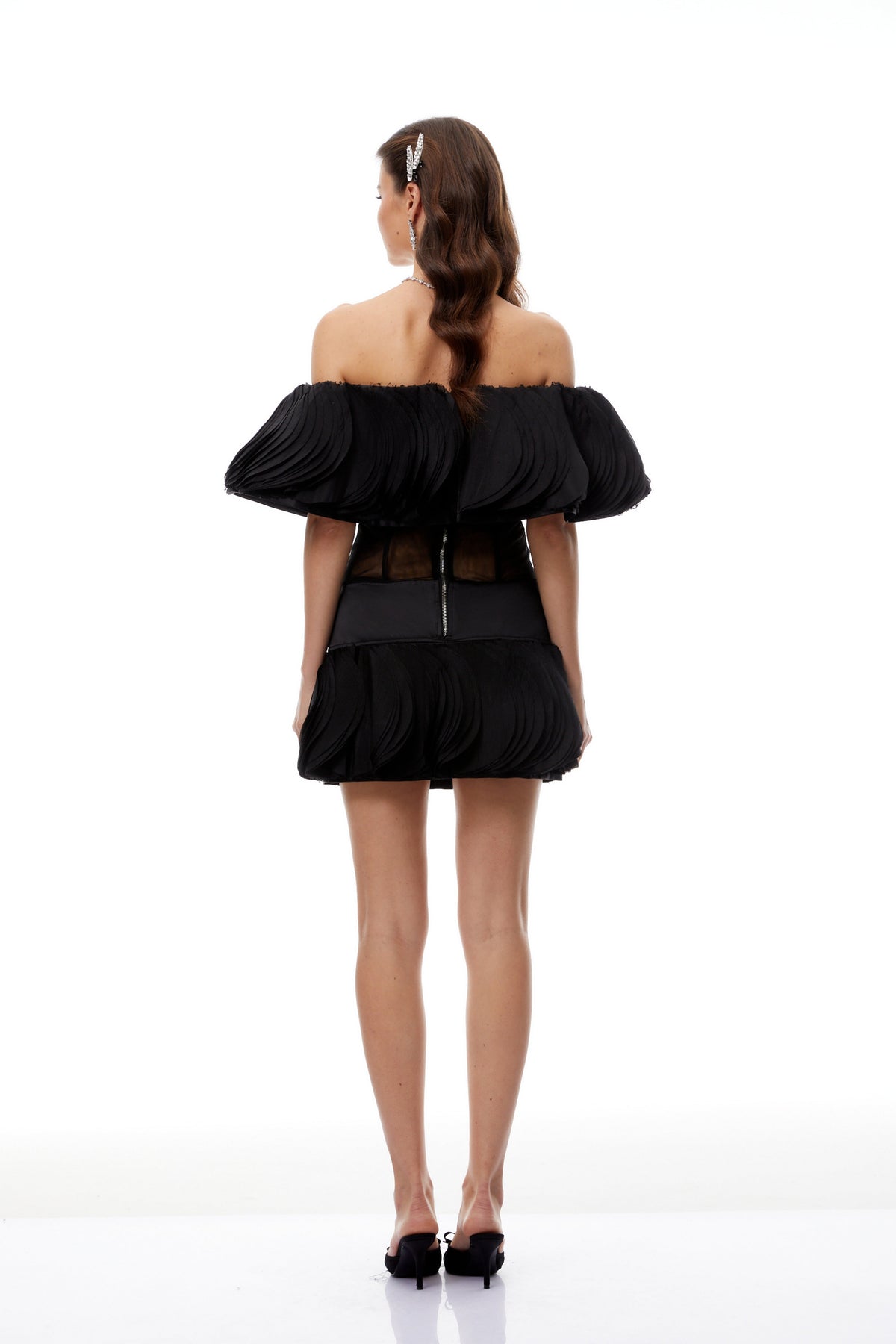 Mabel Black Layered Ruffled Mini Dress (Final Sale)