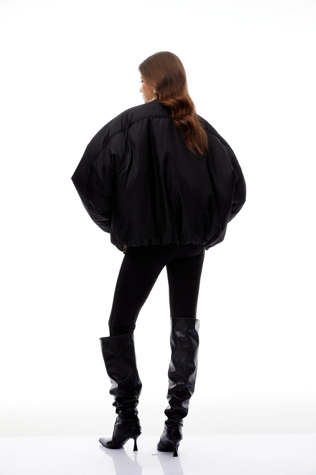 Mónica Black Fur Panel Quilted Coat