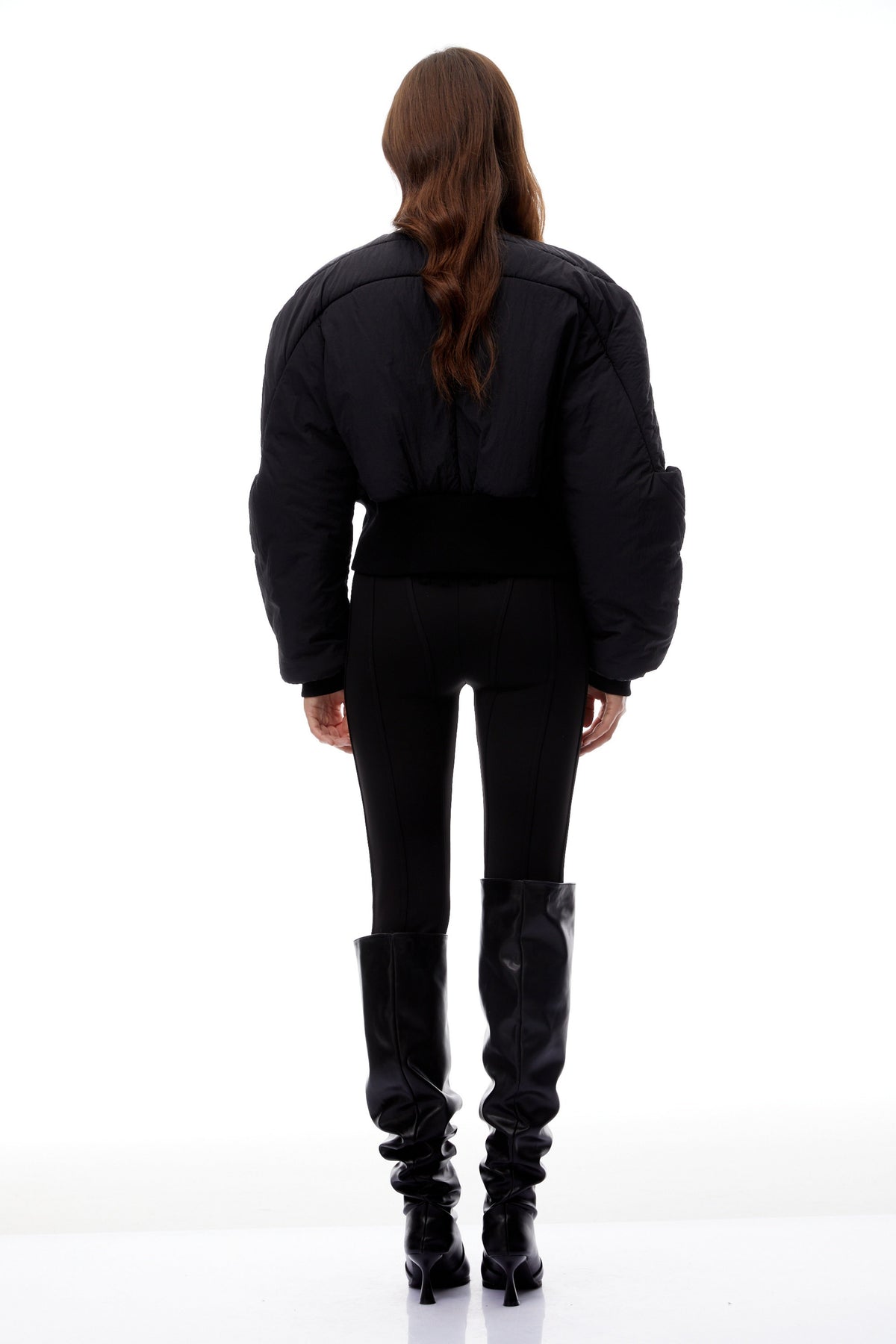Winona Black Structured Bomber Down Jacket
