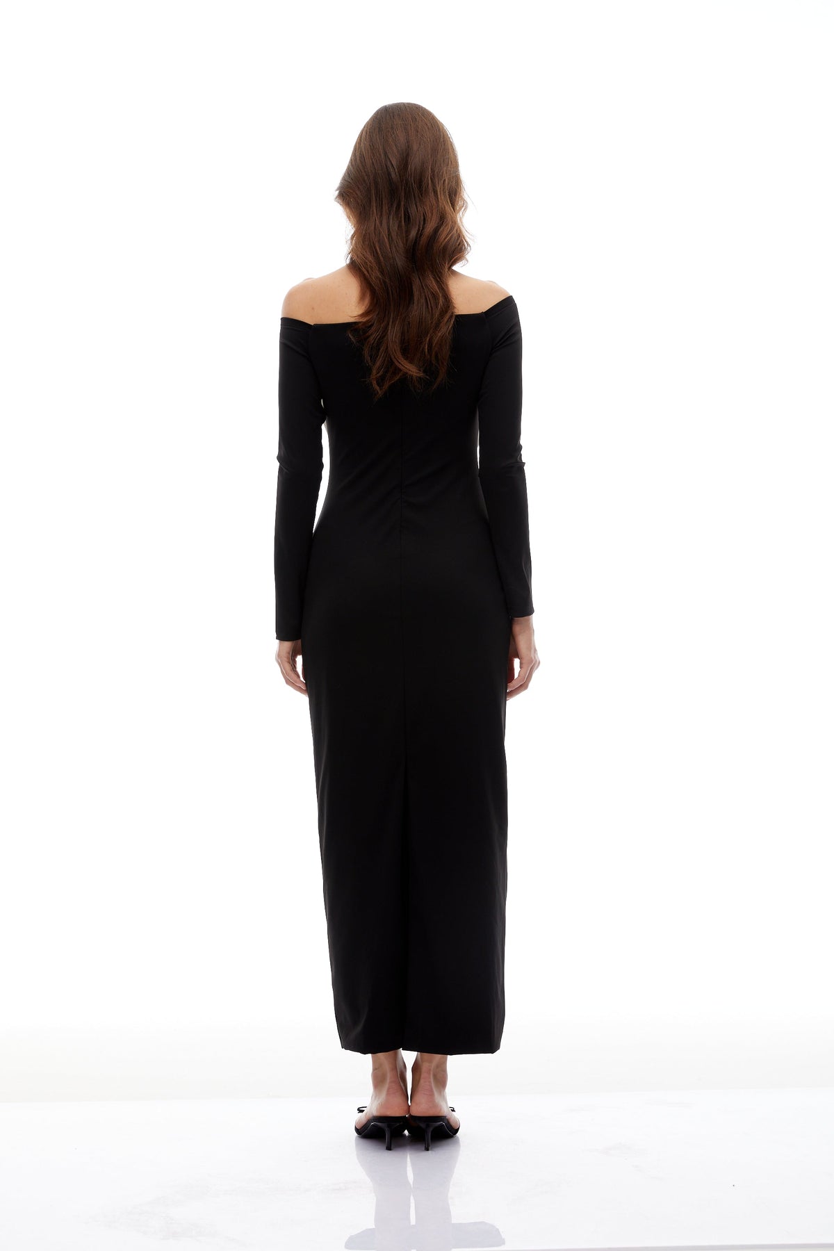 Maren Black 3D Petal Maxi Dress