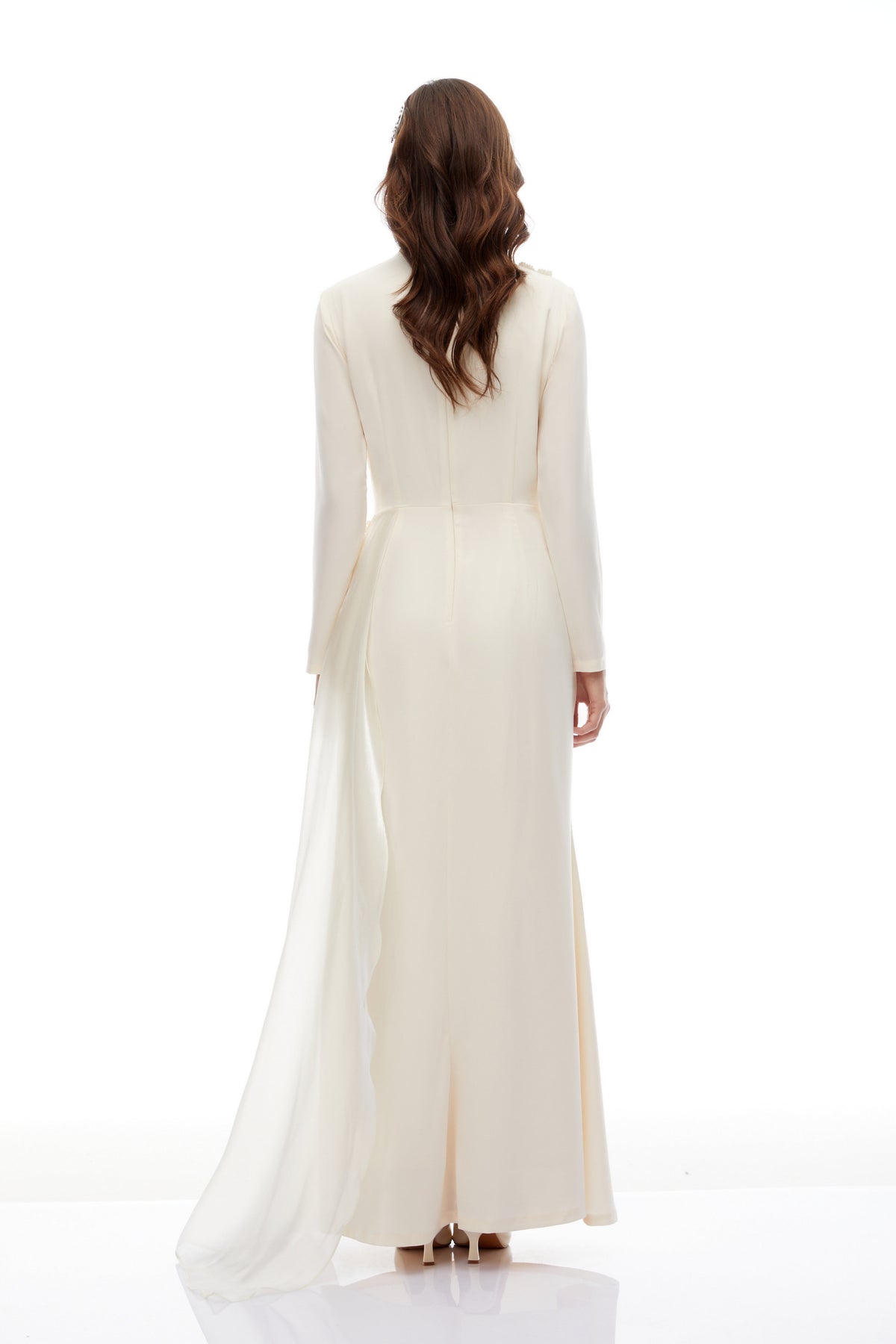 Marguerite Off White Embellished Ribbon Maxi Dress (Final Sale-US Only)