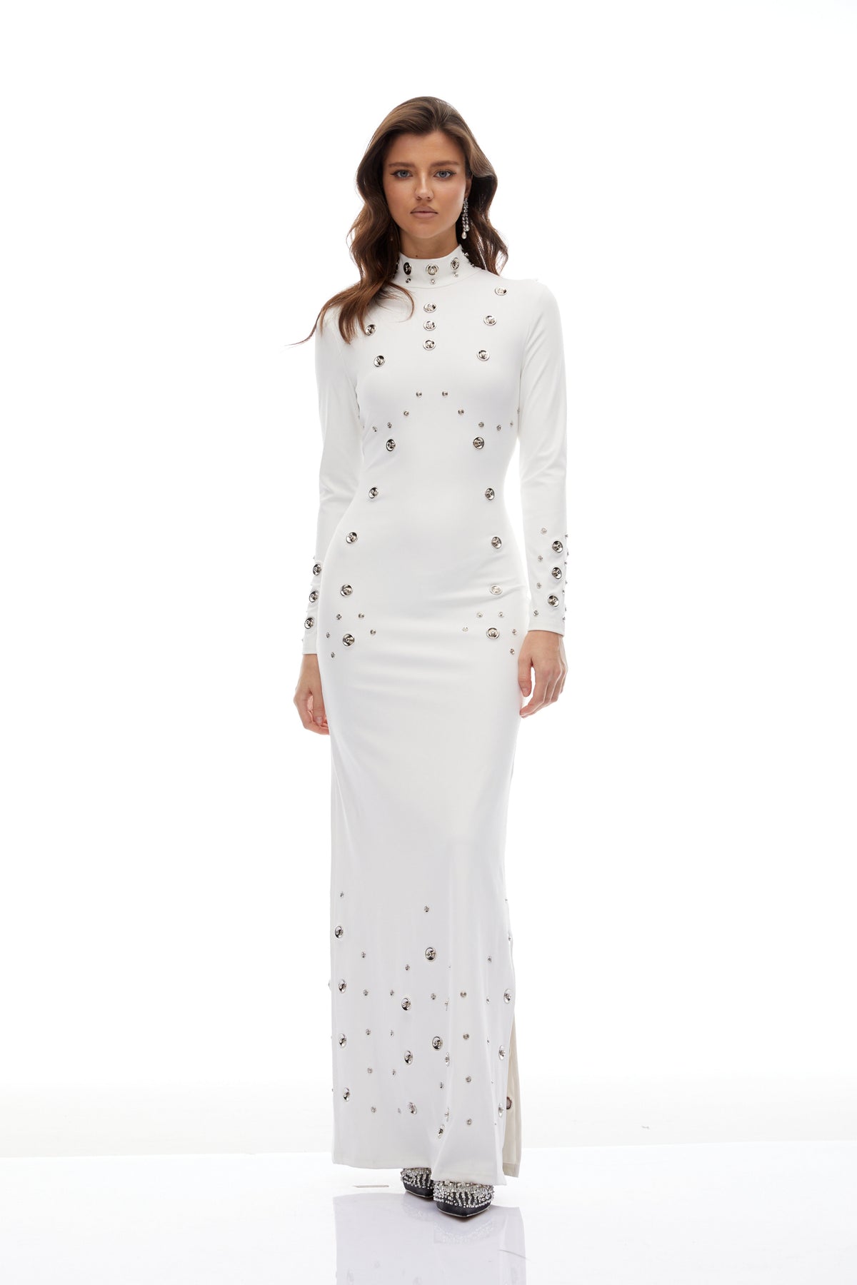Yasmine High Neck Studded Maxi Dress