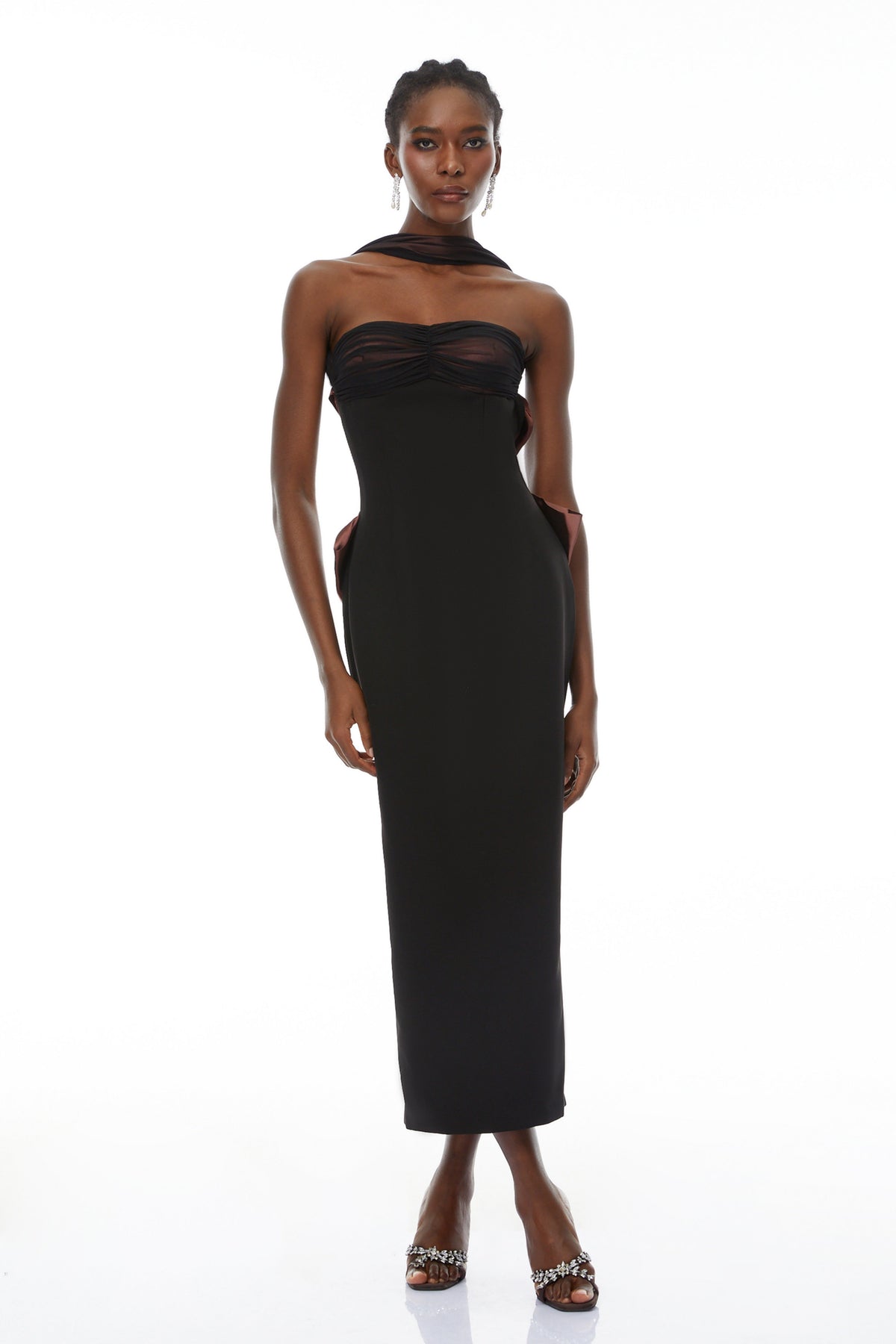 Miriam Black Open Back Maxi Gown with Bow (Final Sale-US Only)