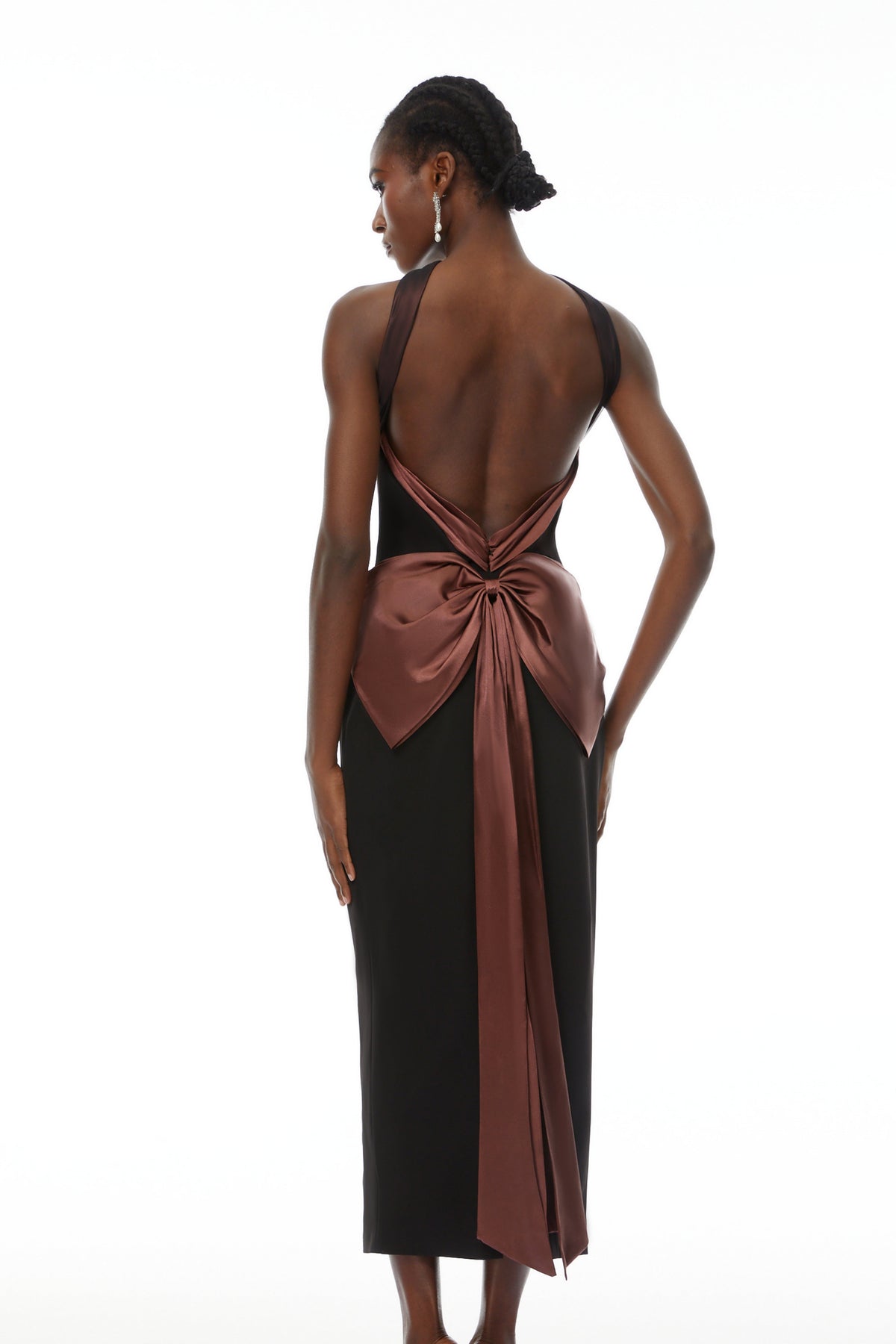 Miriam Black Open Back Maxi Gown with Bow (Final Sale-US Only)