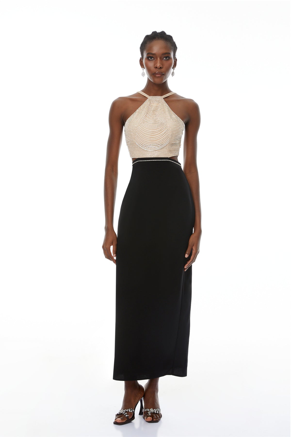 Domenica Crystal-Chain Embellished Maxi Dress (Final Sale)
