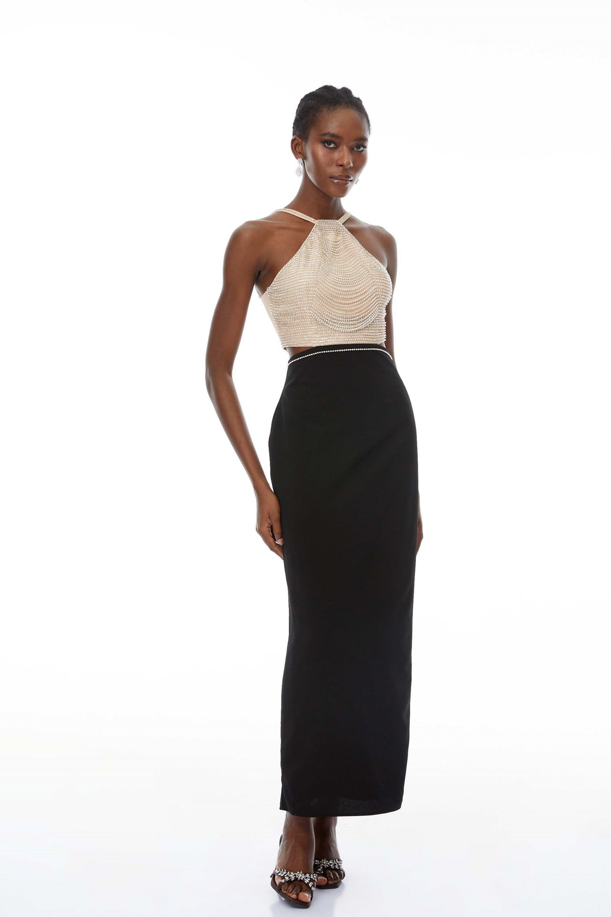 Domenica Crystal-Chain Embellished Maxi Dress (Final Sale)