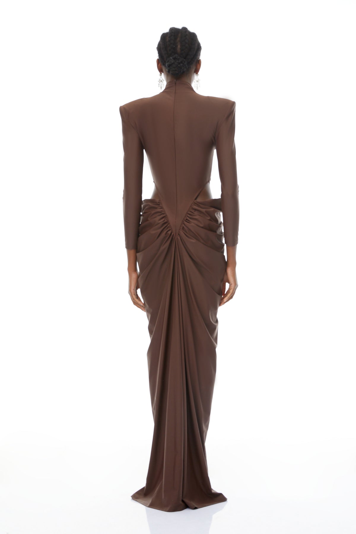 Arlene Brown Cut Out Ruched Maxi Dress (Final Sale)