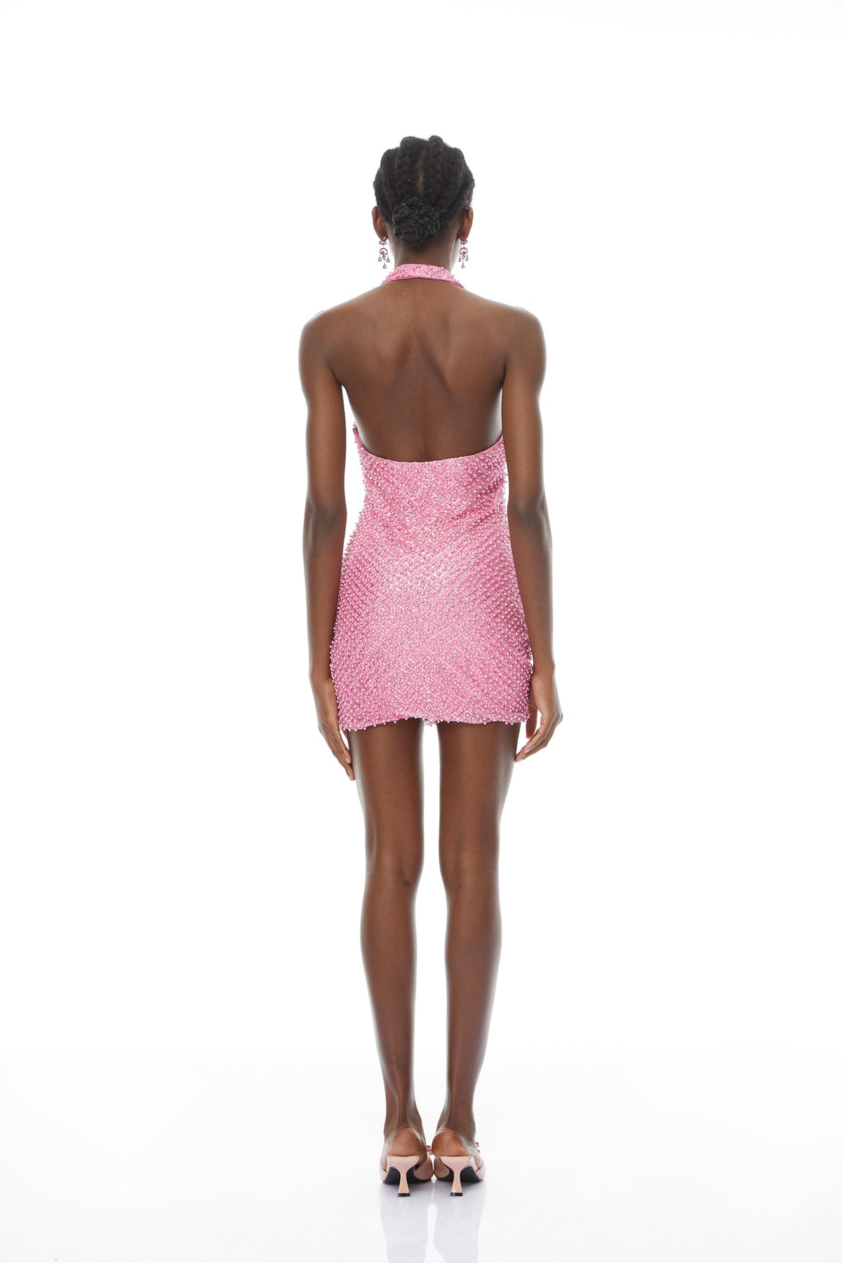 Martín Pink Beaded Embellished Mini Dress (Final Sale-US Only)