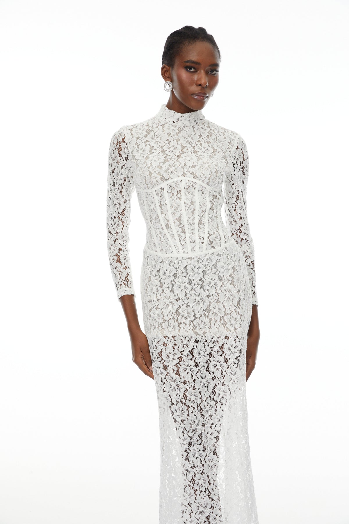 Darlene White Floral Lace Cut Out Maxi Dress (Final Sale)