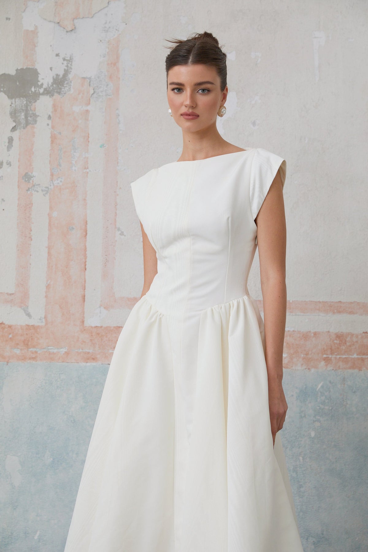 Amandine white open-back cap-sleeve midi dress (Final Sale-US Only)