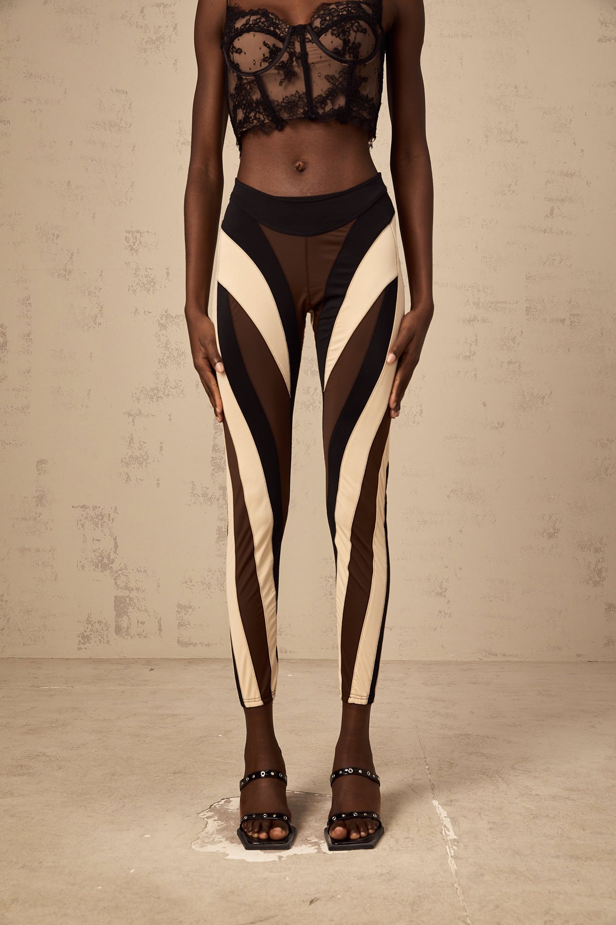 Diane spiral color-block panelled leggings