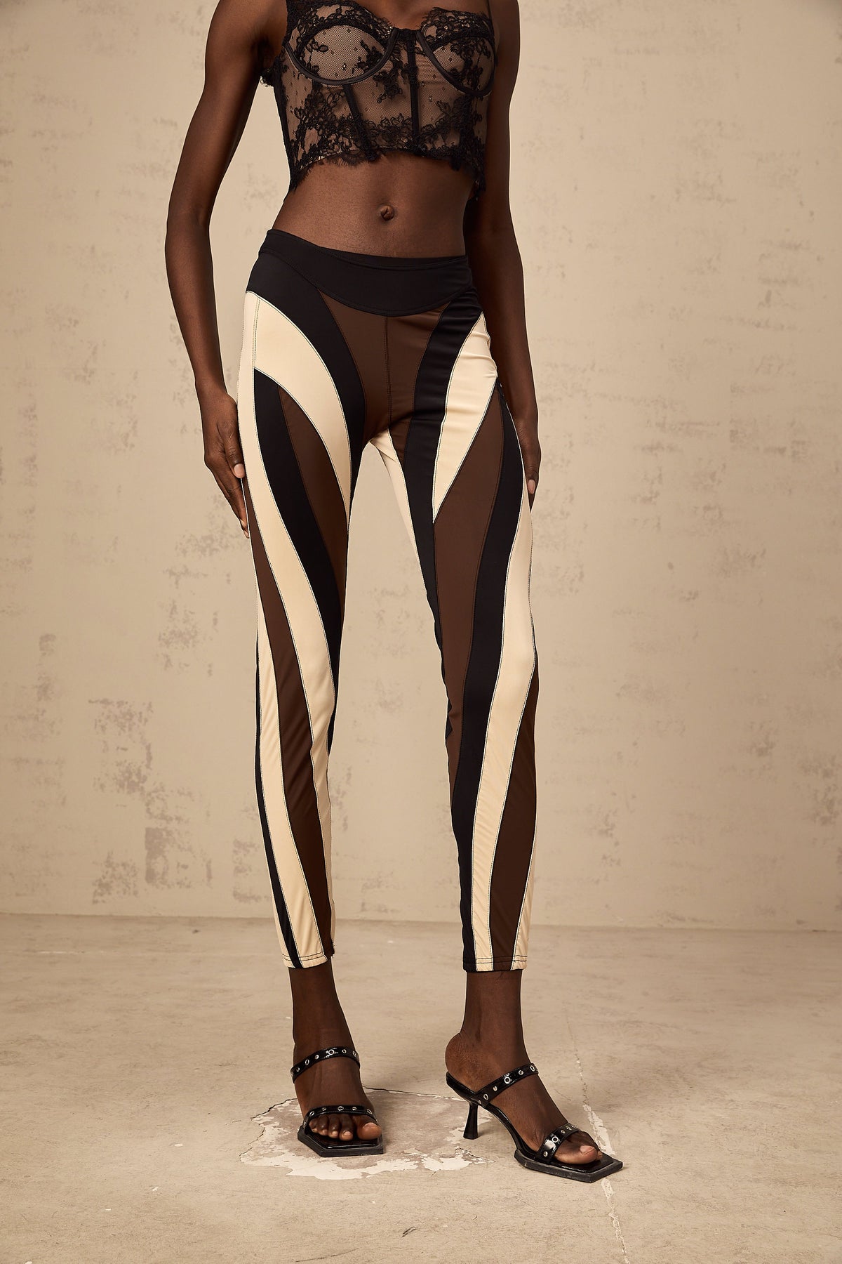Diane spiral color-block panelled leggings