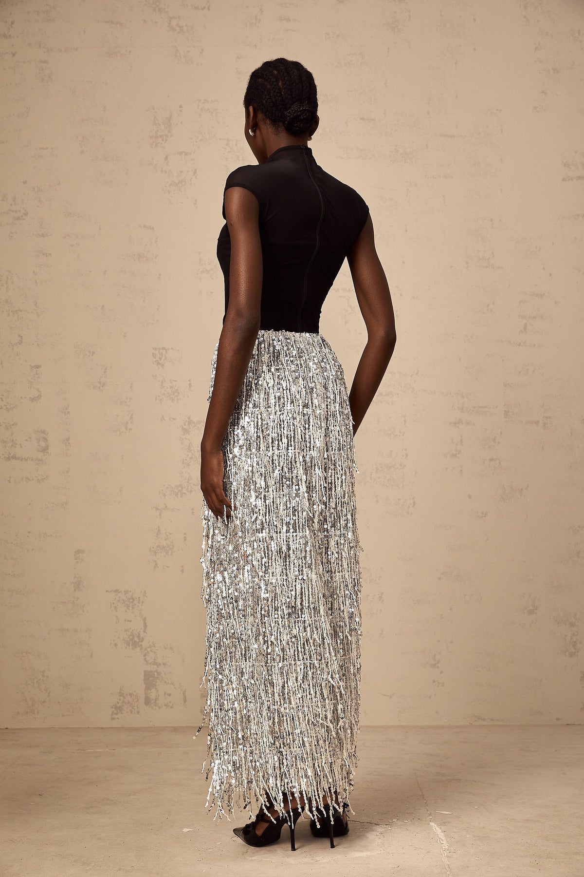 Virginie two-tone corset-style top & skirt matching set