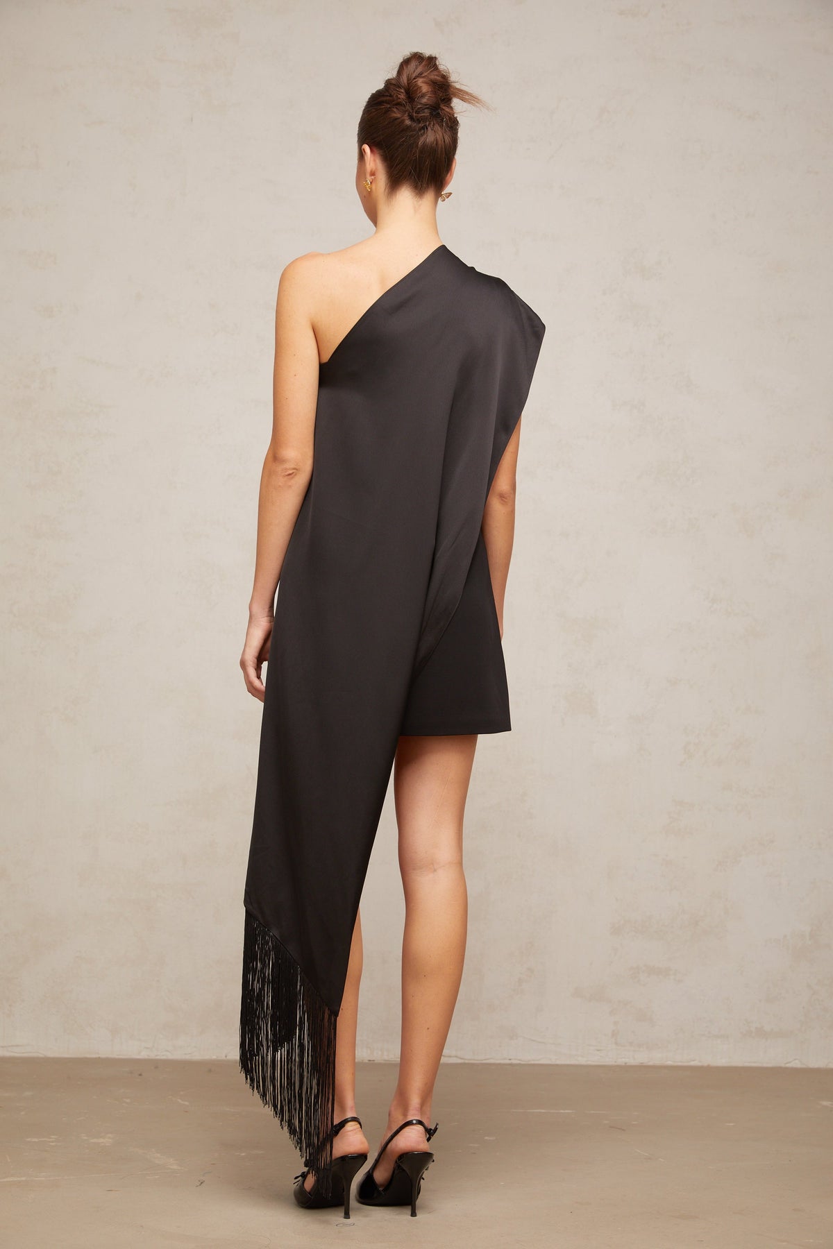 Valentine black one-shoulder mini dress (Final Sale-US Only)