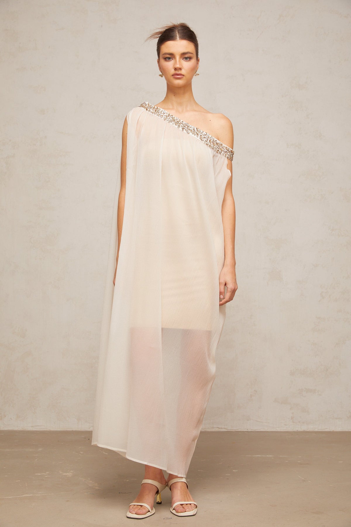 Austen crystal-embellished semi-sheer midi dress (Final Sale-US Only)
