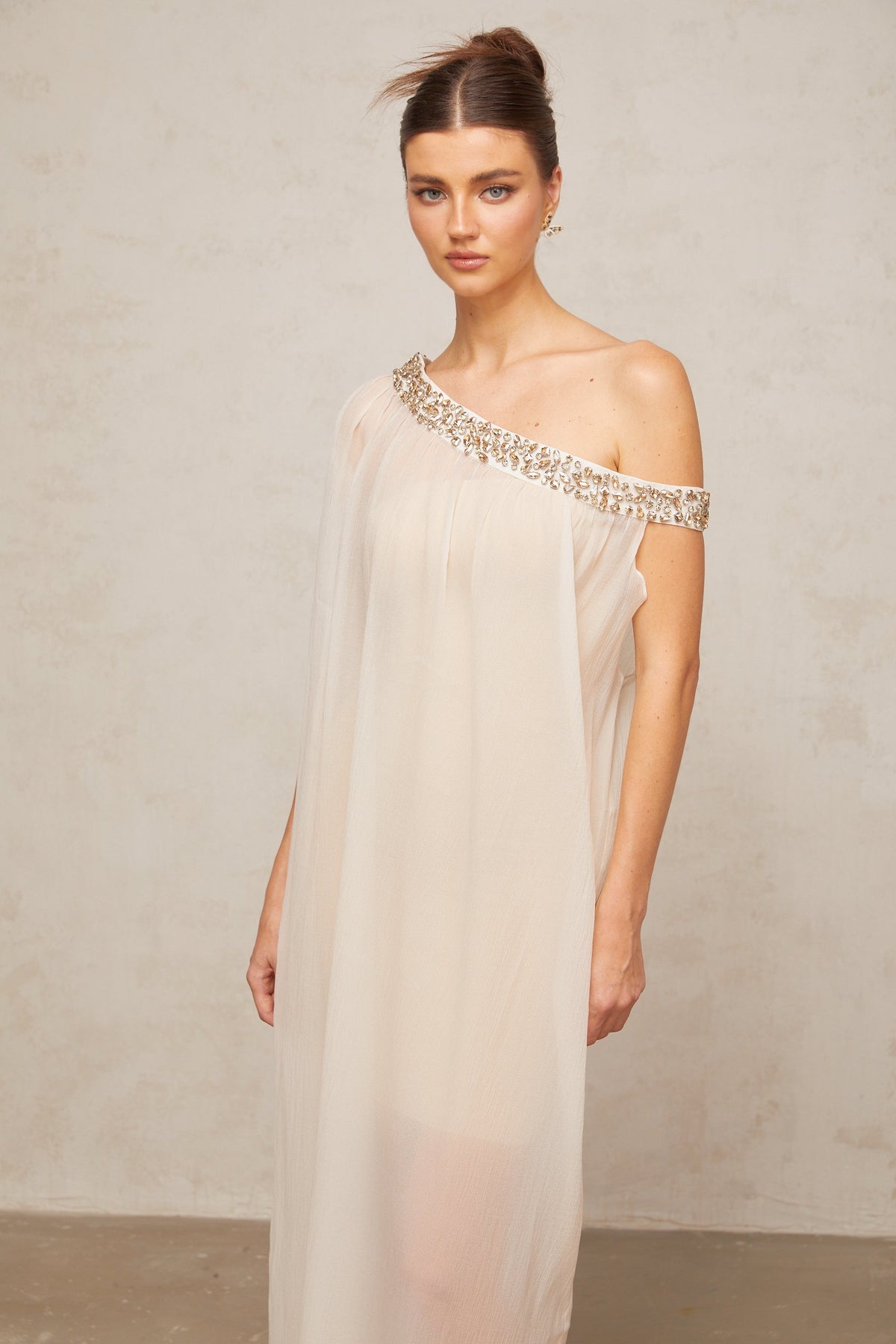 Austen crystal-embellished semi-sheer midi dress (Final Sale)
