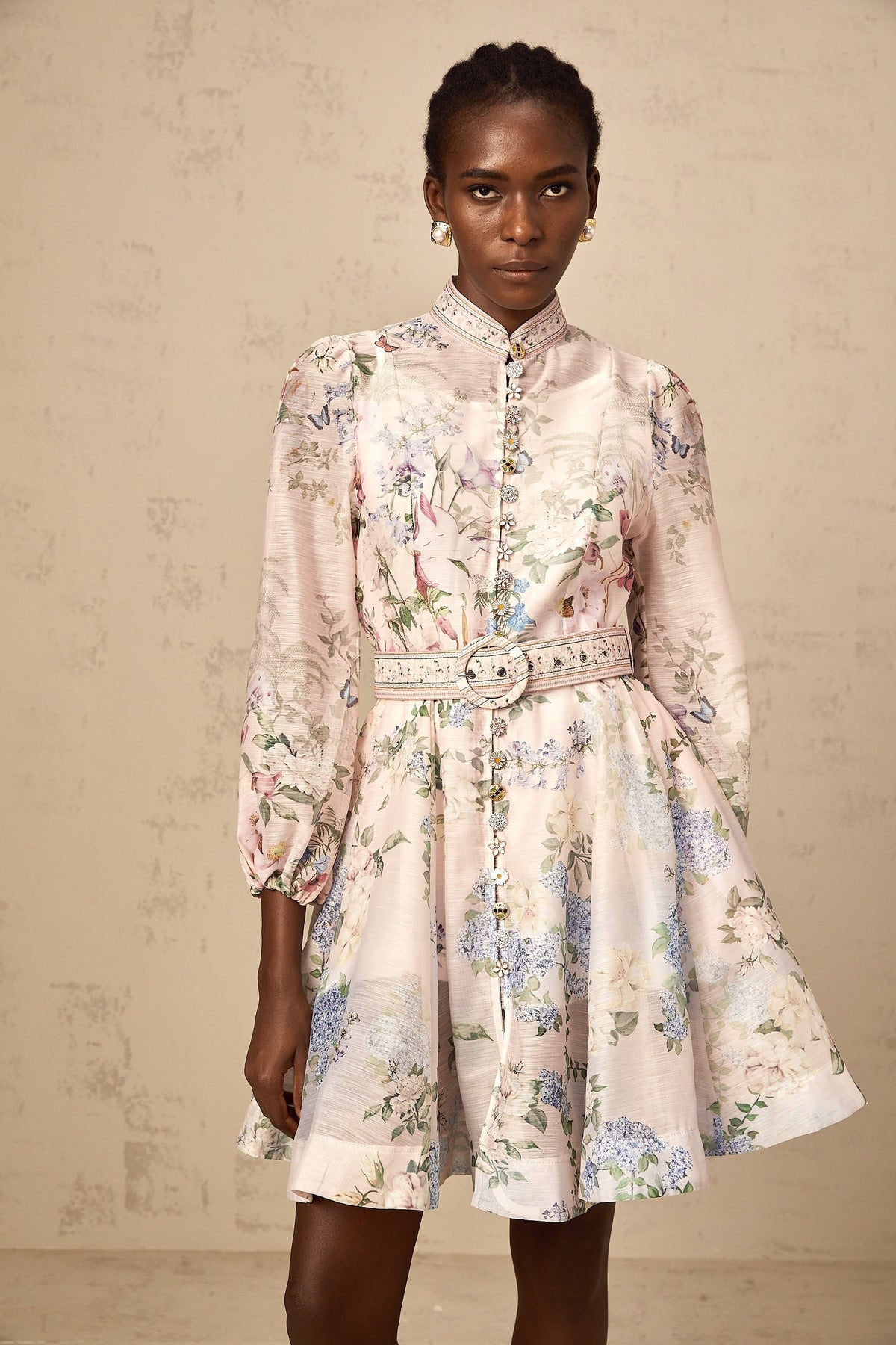 Fabienne light-pink floral-print mini dress (Final Sale-US Only)