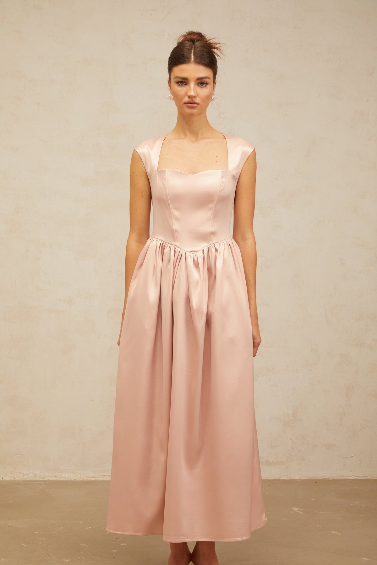 Madeleine pink A-line satin midi dress (Final Sale-US Only)