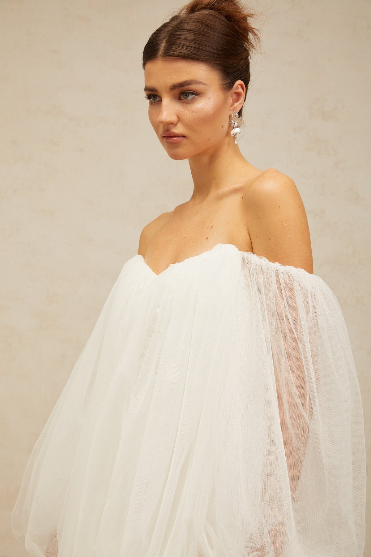 Avril layered bubble tulle mini dress in White (Final Sale-US Only)