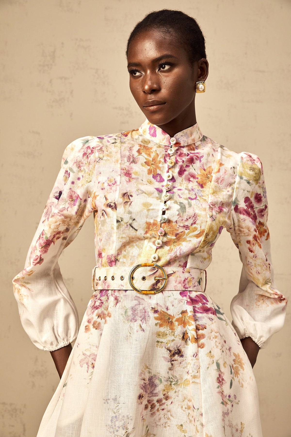 Bianca floral-print mini dress