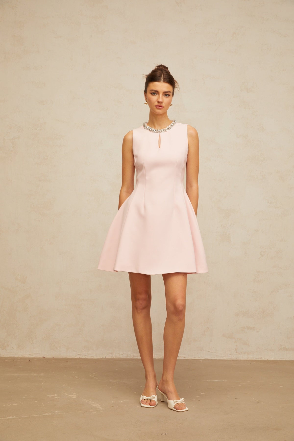 Clothilde pink sequined puff mini dress (Final Sale)
