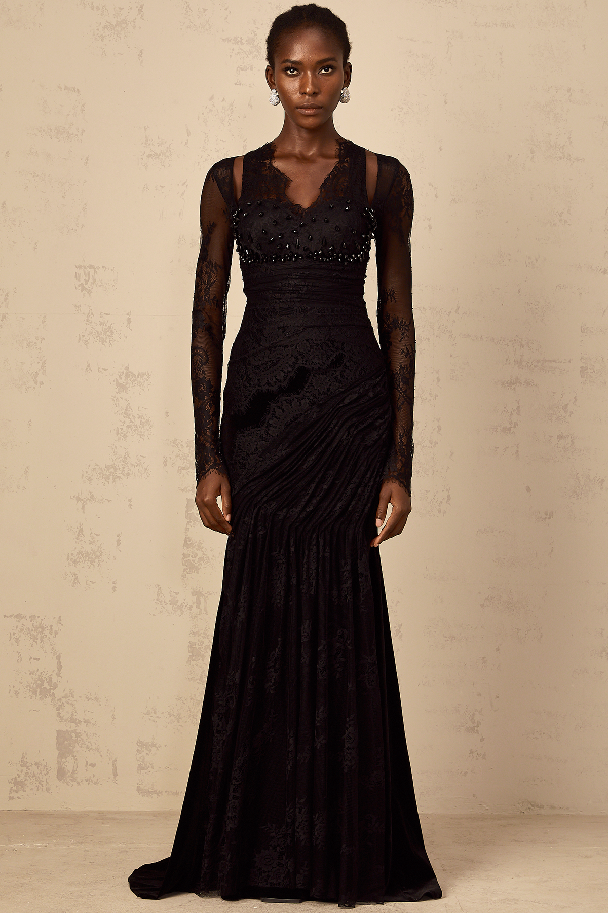 Ursula black floral-lace mermaid maxi dress (Final Sale-US Only)