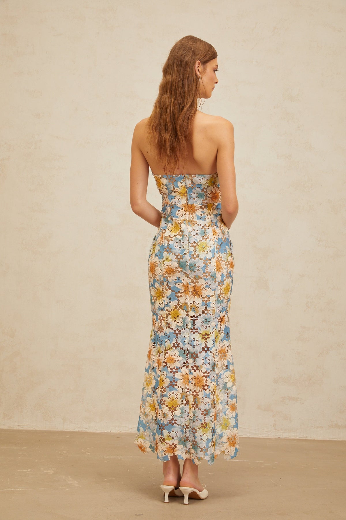 Zoé Blue Garden Party Floral Maxi Dress (Final Sale)