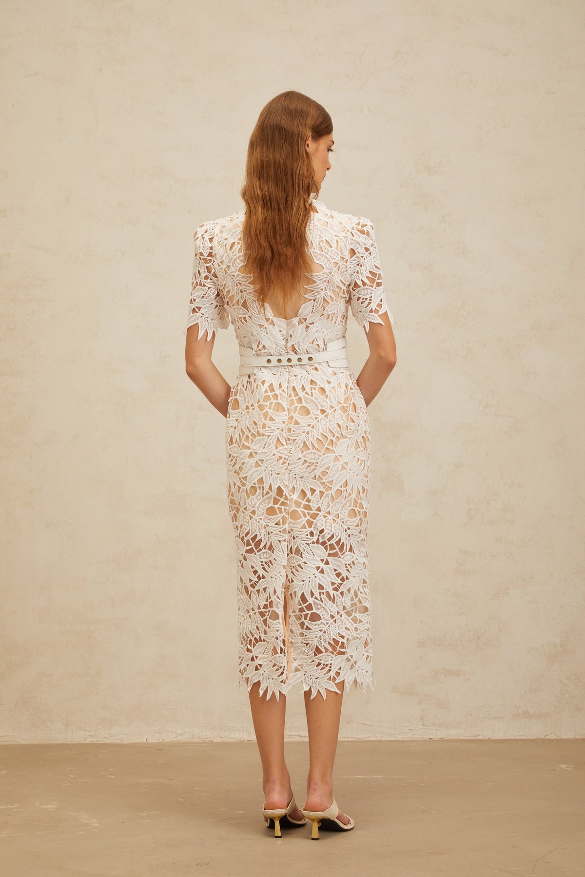Chloé White Glamorous Corded Lace Midi Dress (Final Sale-US Only)